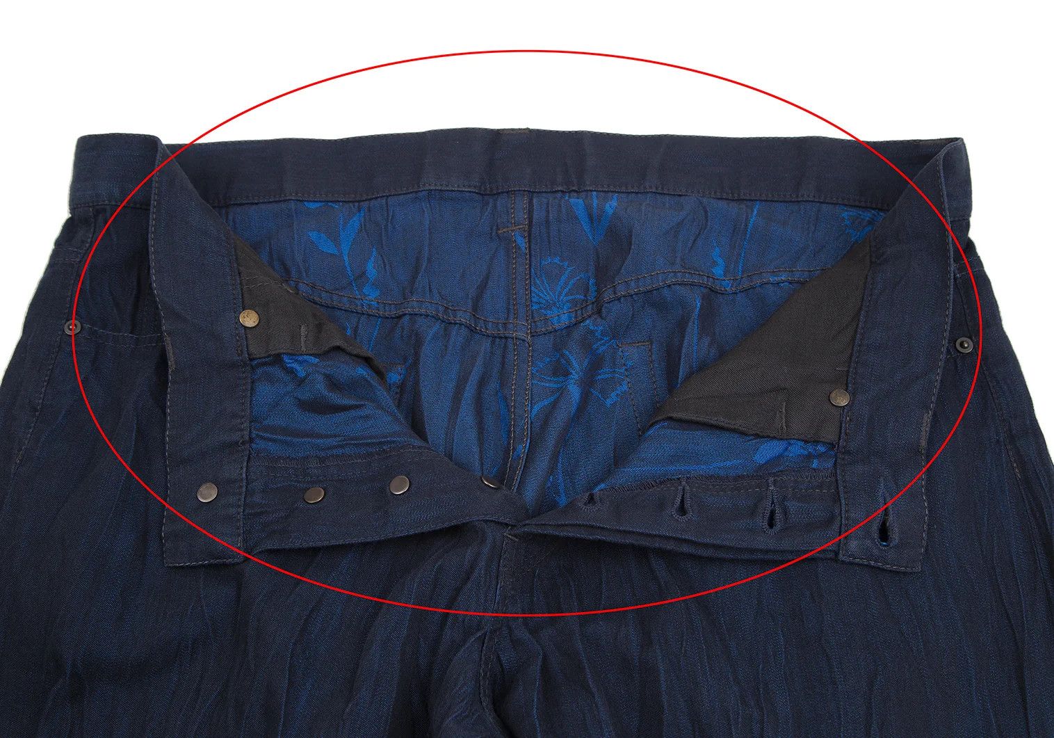 Issey Miyake A-POC INSIDE Flower Jacquard Pleated Pants Dark Blue 35 Size US 35 - 9 Thumbnail