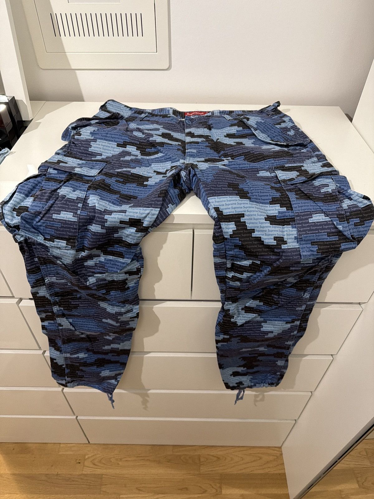 Supreme Supreme – Blue Camo Cargo Pants Size US 34 / EU 50 - 4 Thumbnail