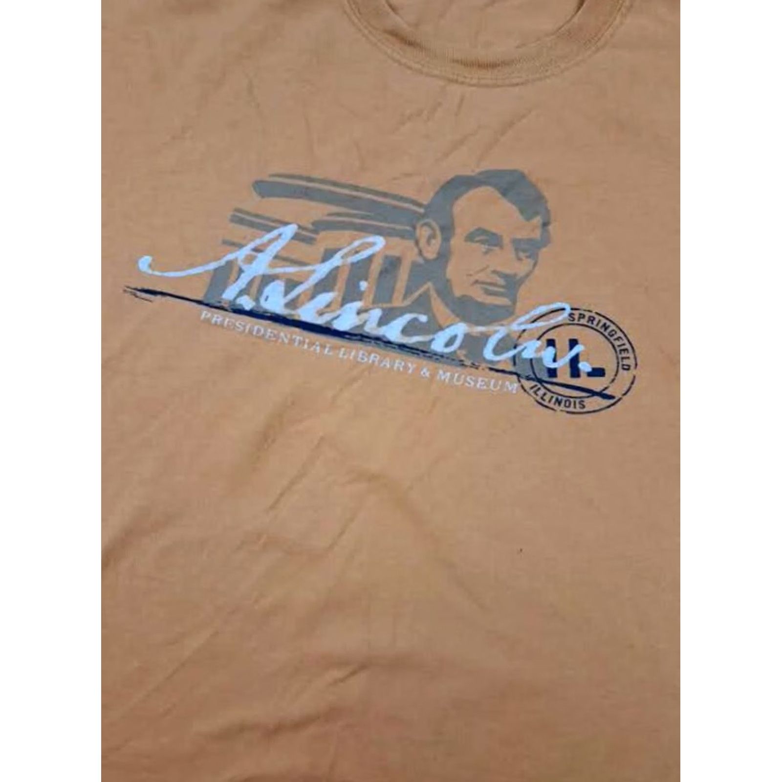 Vintage VINTAGE Lincoln Presidential Library Museum Illinois T-Shirt 2XL Orange Perrin Unisex Adults History Size US XXL / EU 58 / 5 - 3 Thumbnail