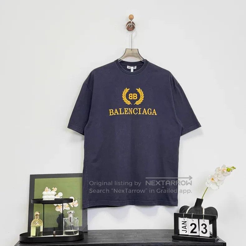 Balenciaga Balenciaga Navy Blue Wheat Short Sleeve