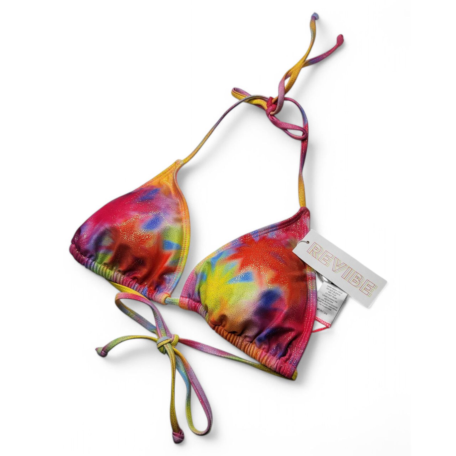 Other NWT DIPPIN DAISY'S Tie Dye Triangle Bikini Glitter Top S Size S / US 4 / IT 40 - 4 Thumbnail