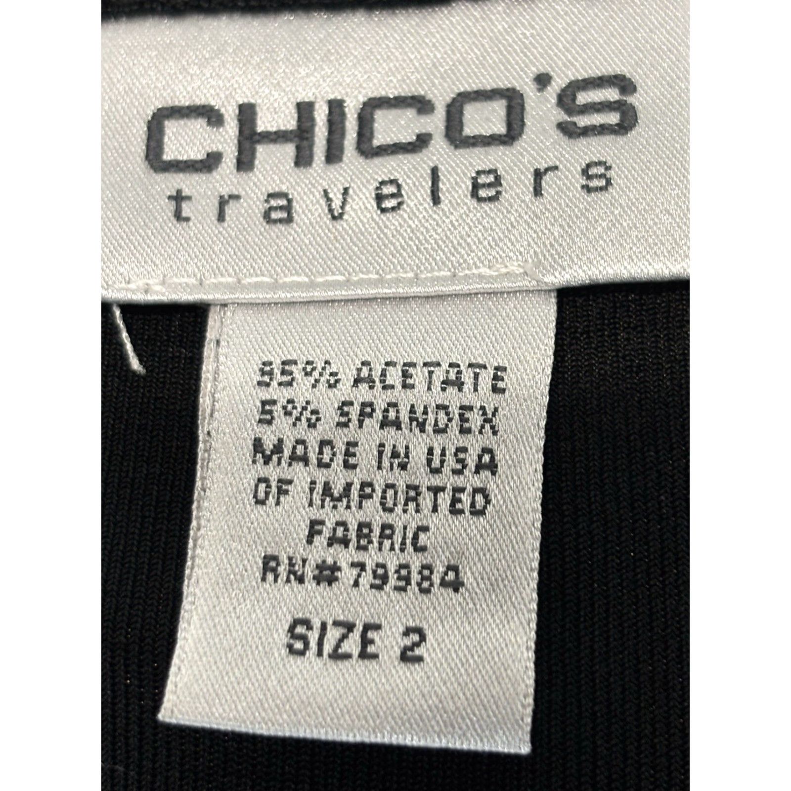 Vintage Chicos Travelers Top Shirt L Black Vneck Stretch Half Sleeve Womens Shirt Large US Size 2 Regular Casual Travel Size L / US 10 / IT 46 - 6 Thumbnail