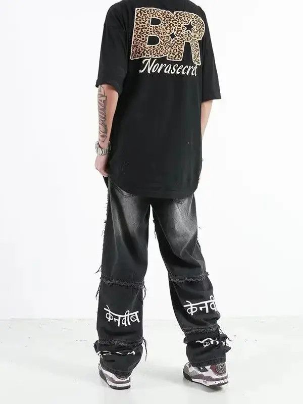 Japanese Brand Retro hip-hop high street straight leg jeans Size US 30 / EU 46 - 3 Thumbnail