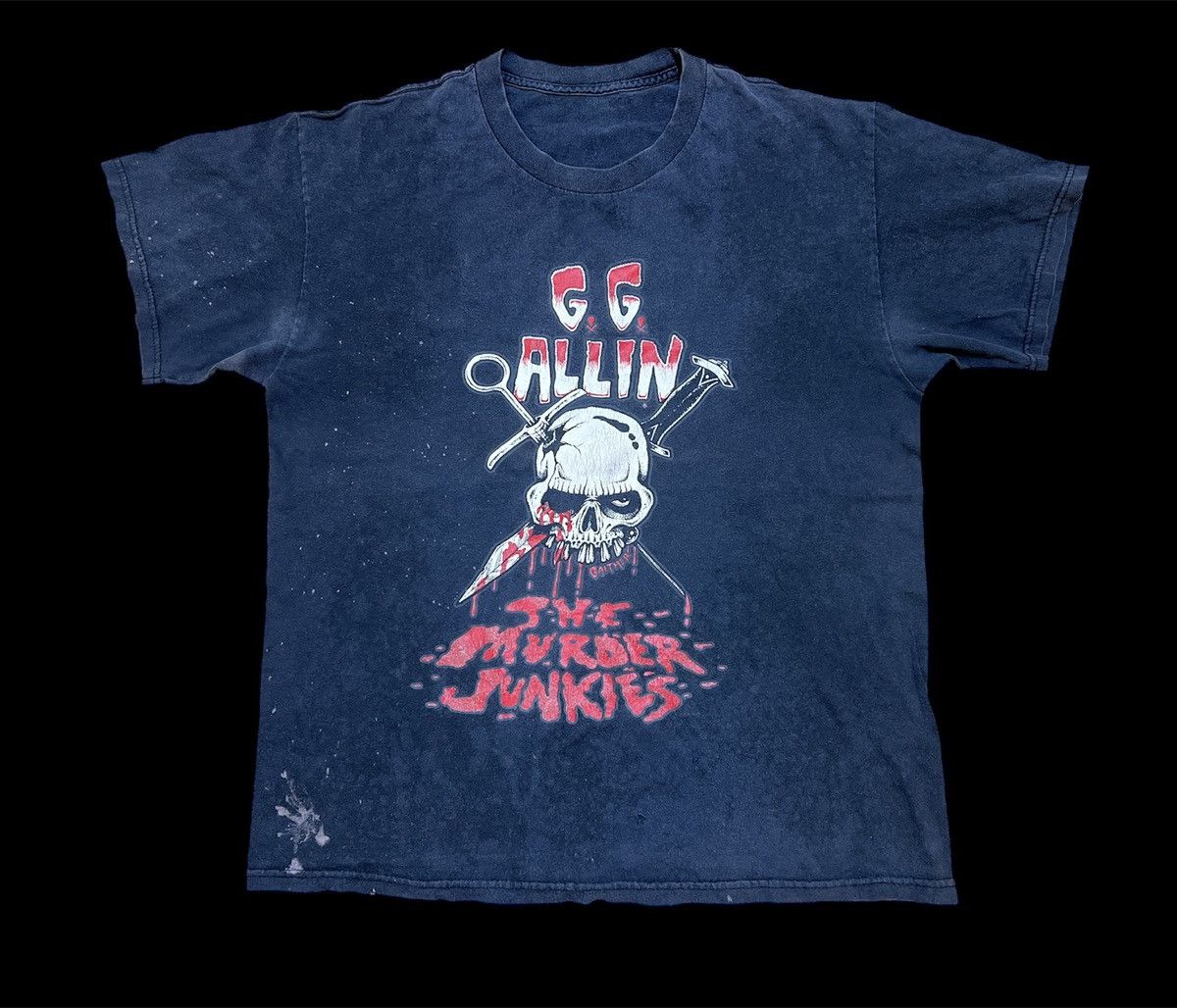 Vintage Vintage Distressed GG Allin The Murder Junkies Tee Size US L / EU 52-54 / 3 - 1 Thumbnail