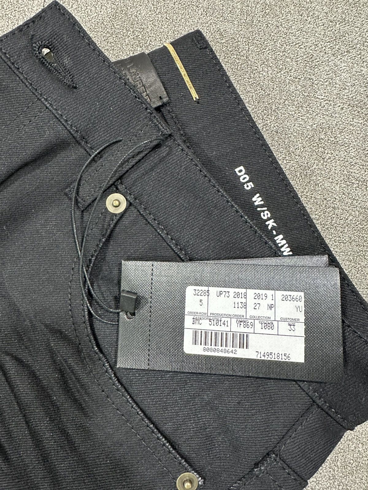 Saint Laurent Paris × Yves Saint Laurent Brand New Saint Laurent Black Coated Jeans Size 33" - 1 Thumbnail