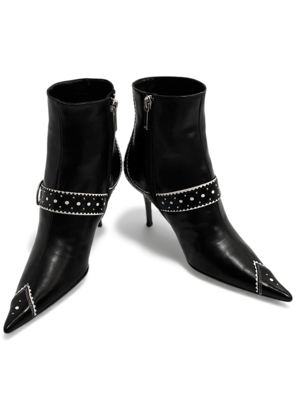 Dior Dior x Galliano D Logo Pearl Black Leather Ankle Boots Y2K Size US 6.5 / IT 36.5 - 6 Thumbnail