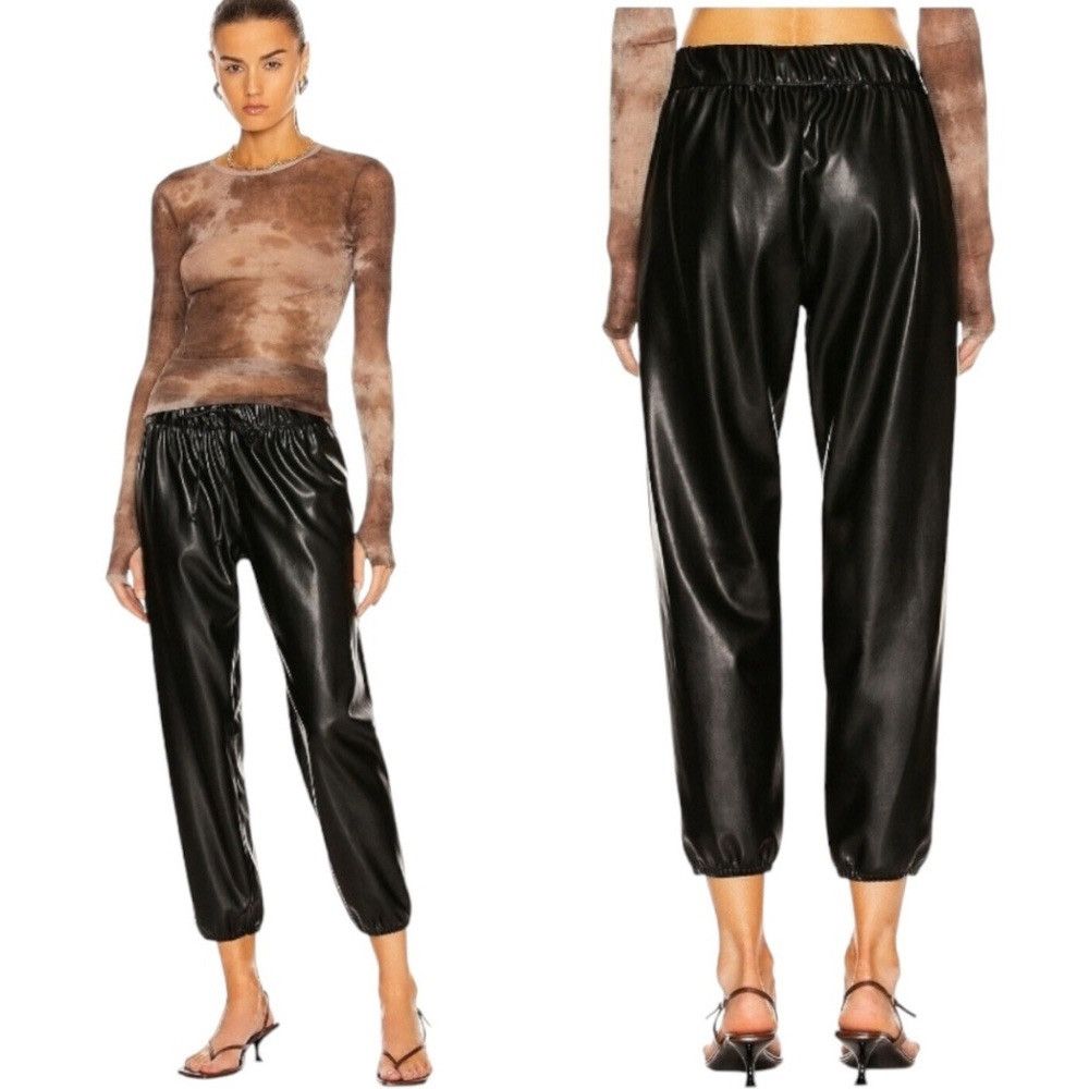 ENZA COSTA FAUX LEATHER JOGGER PANTS SIZE L STREETWEAR