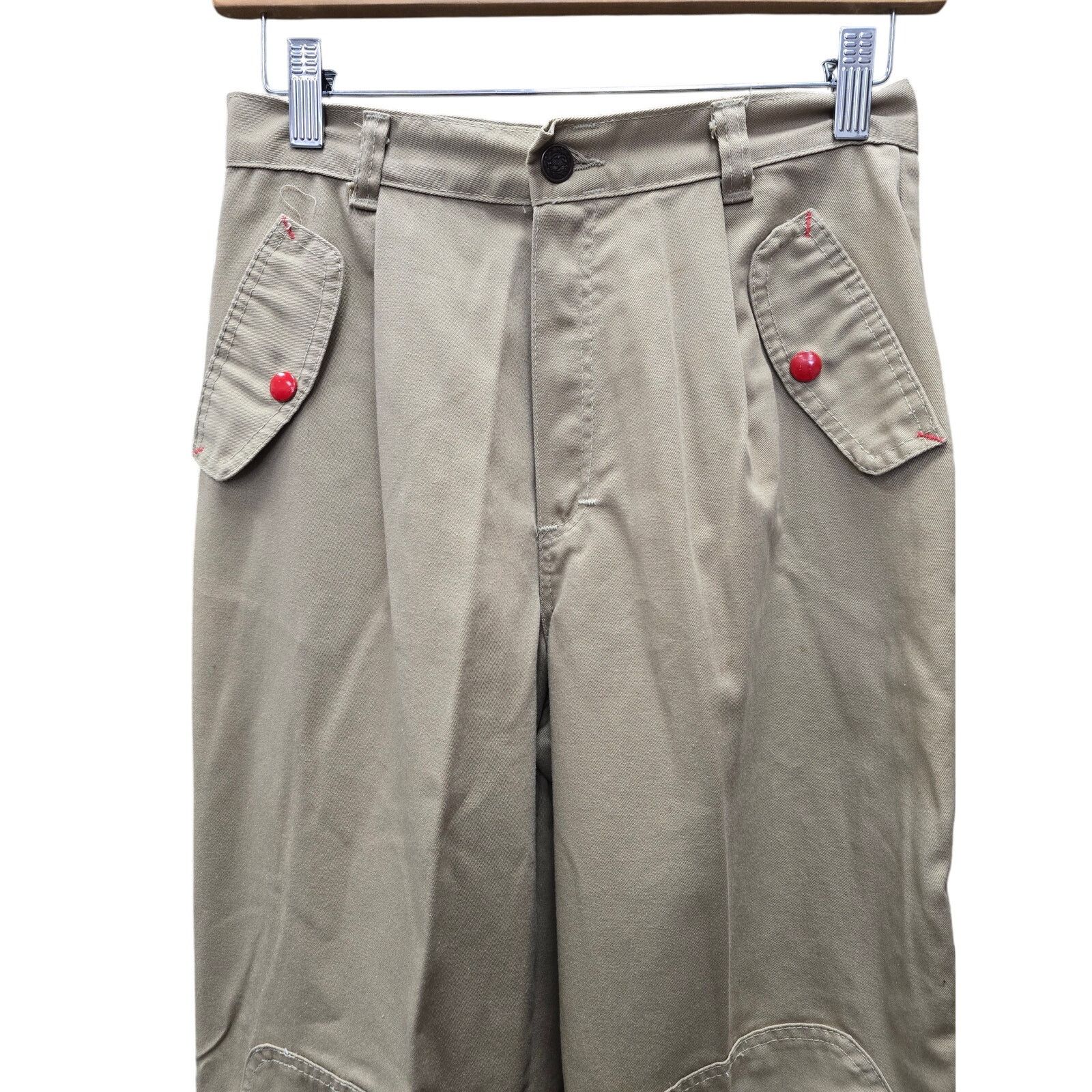 Other Vintage Shades Khaki Elastic Ankle Pants Size 26" / US 2 / IT 38 - 3 Thumbnail