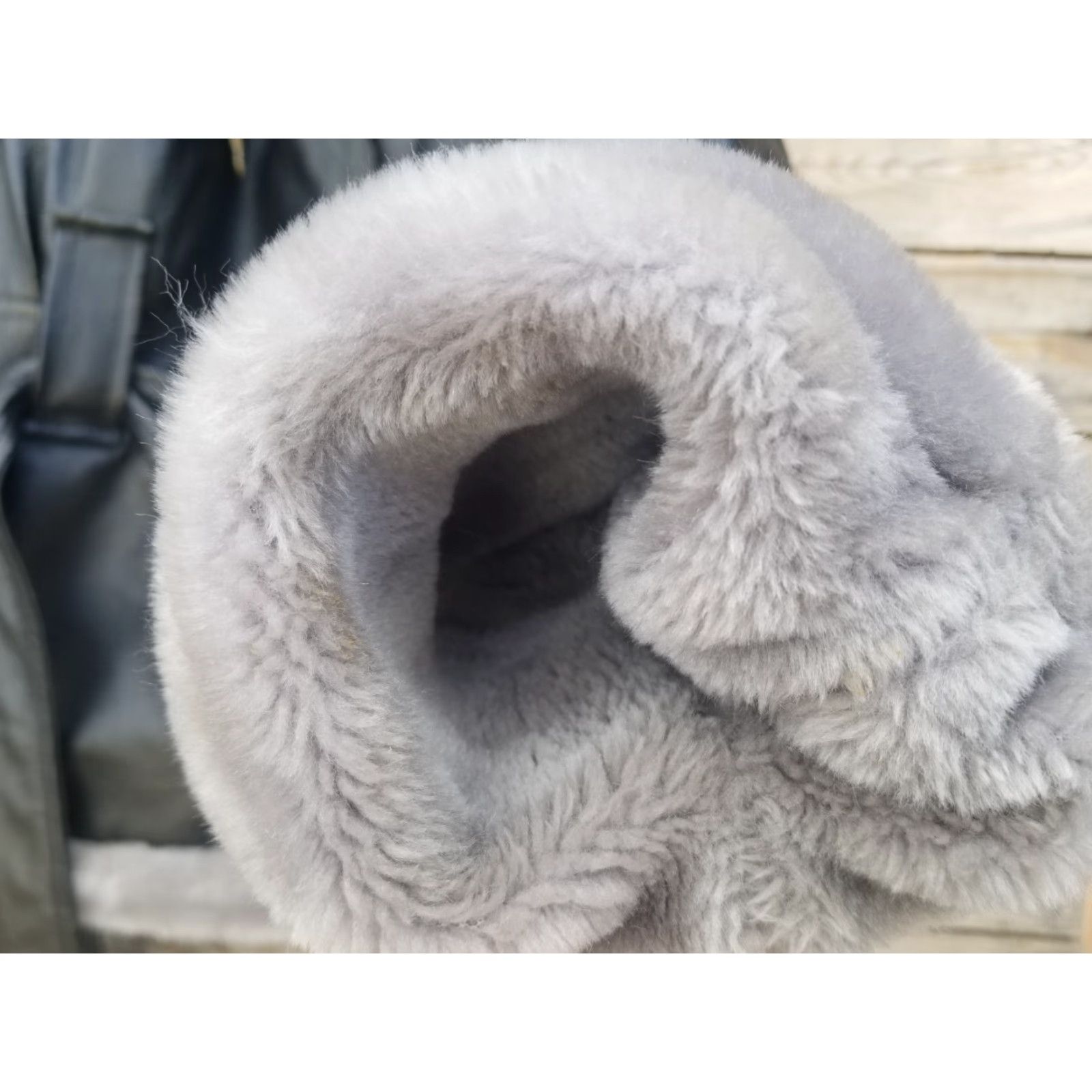 Vintage VINTAGE Wilda Leather Coat Jacket Black Gray Faux Fur Lined Zip Front Belted Collared Mid-Length Womens S Coat & Jacket Mix City Classic Size S / US 4 / IT 40 - 6 Thumbnail