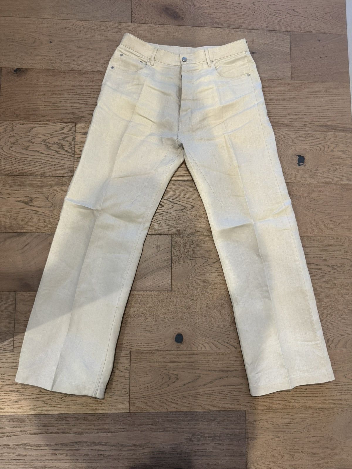 Rick Owens Rick Owens Geth Linen Twill Wide-Leg Pants 34 Size US 34 / EU 50 - 1 Thumbnail