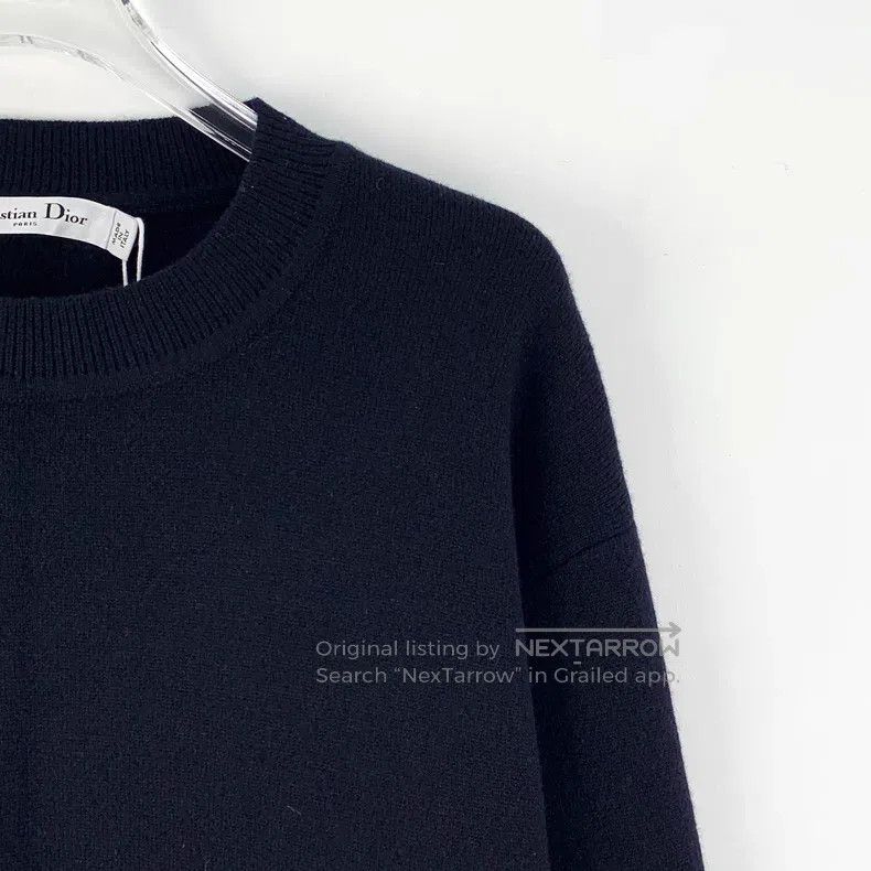 Dior Dior Black logo letter inlaid round-neck cashmere knit swe Size XXS / US 00 / IT 34 - 3 Thumbnail