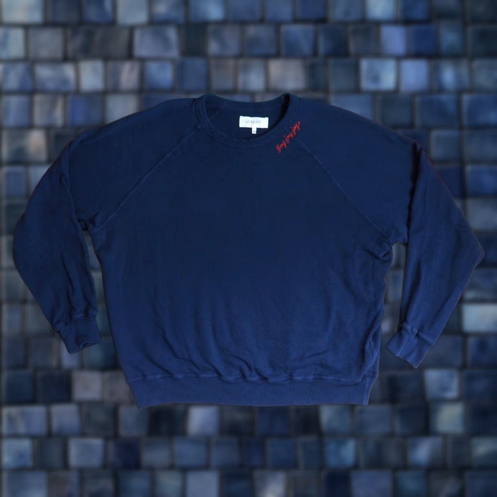 THE GREAT VINTAGE The Great Raglan Pullover Sweatshirt Blues USA Made Women 4 Size 4 Sweatshirt Casual Crew Neck Embroidered Oversized All Seasons Size S / US 4 / IT 40 - 1 Thumbnail