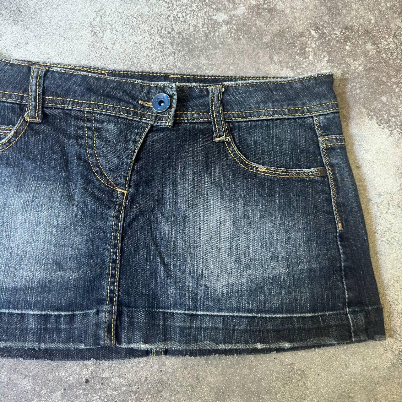 20471120 × Hysteric Glamour × Japanese Brand Y2K Super Sexy Washed Denim Asymmetric Mini Skirt Size 30" / US 8 / IT 44 - 3 Thumbnail