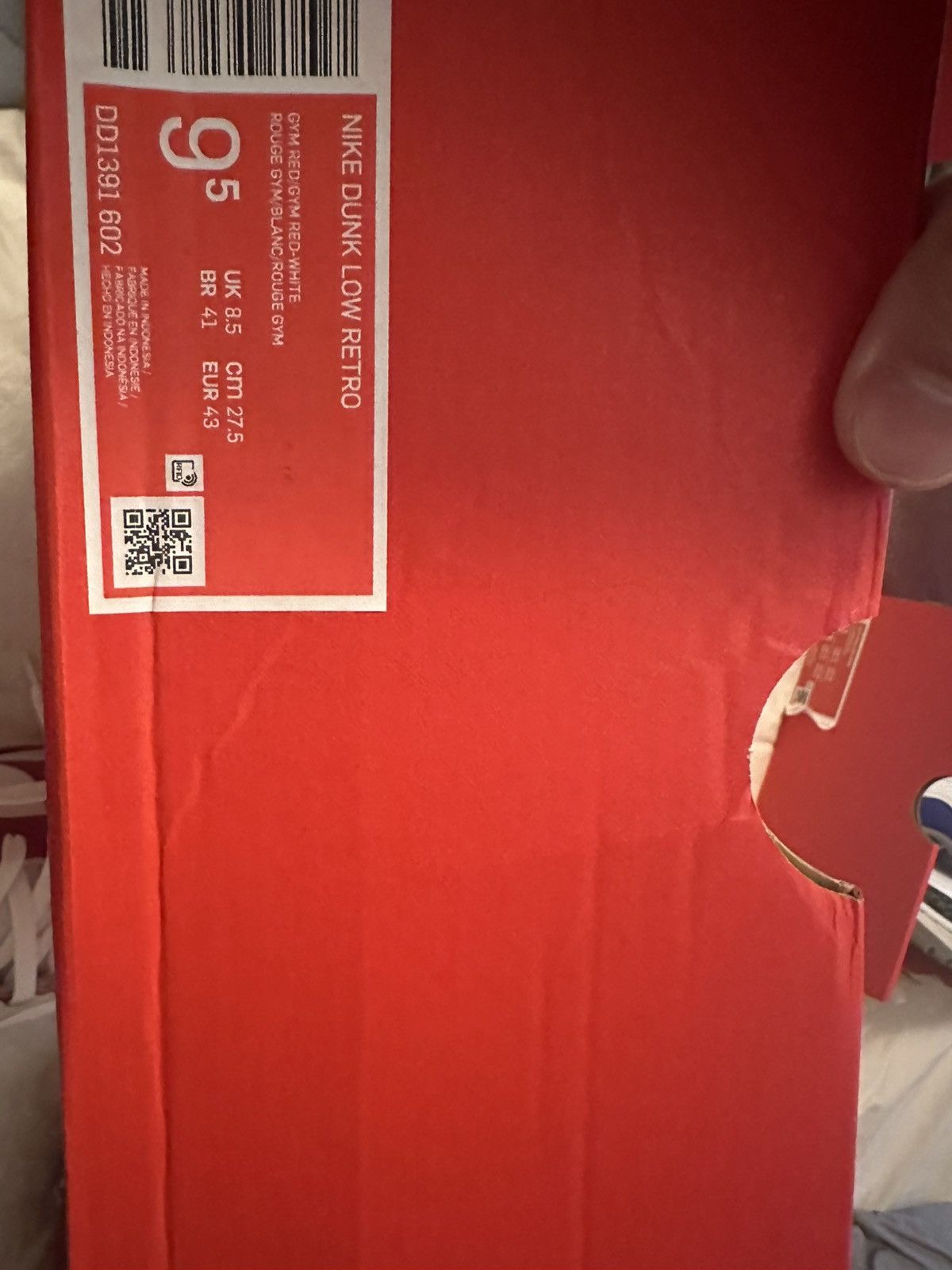 Nike Dunk 9.5 Red/White Size US 9.5 / EU 42-43 - 3 Thumbnail