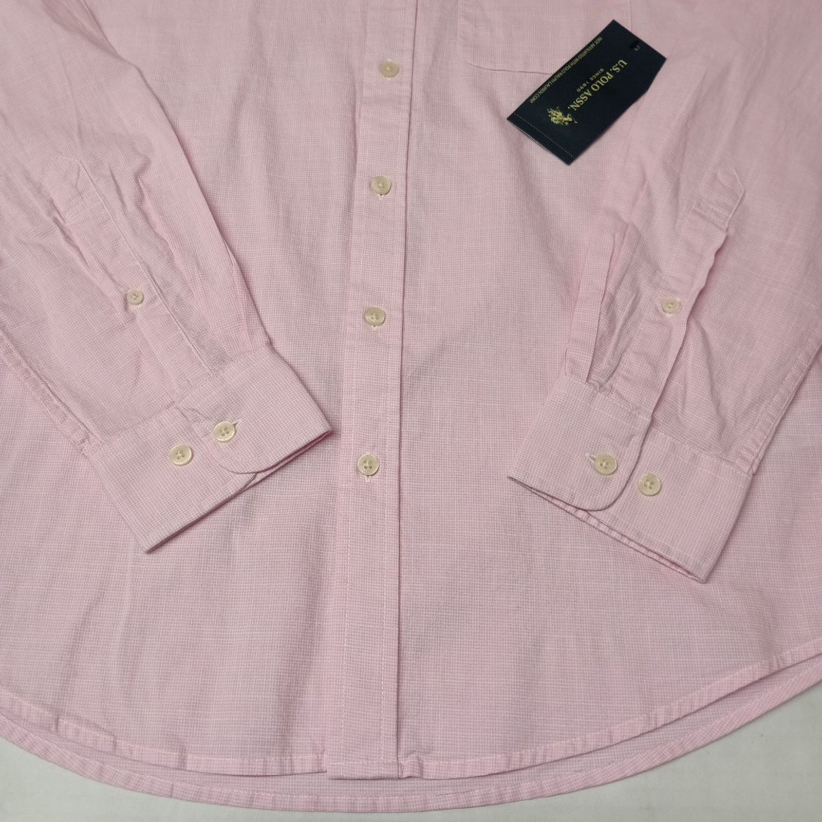 U.S. Polo Assn. U.S. Polo Assn. Button Woven Shirt Men's M Pink Checkered Size US M / EU 48-50 / 2 - 2 Thumbnail