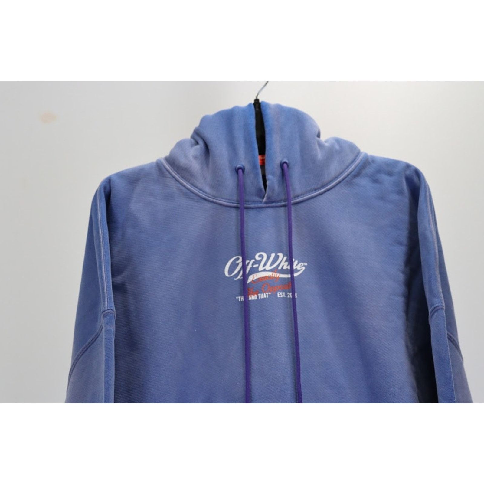 Off-White o1rshd1 Wave Off Boxy Hoodie in Purple White Size US S / EU 44-46 / 1 - 2 Thumbnail