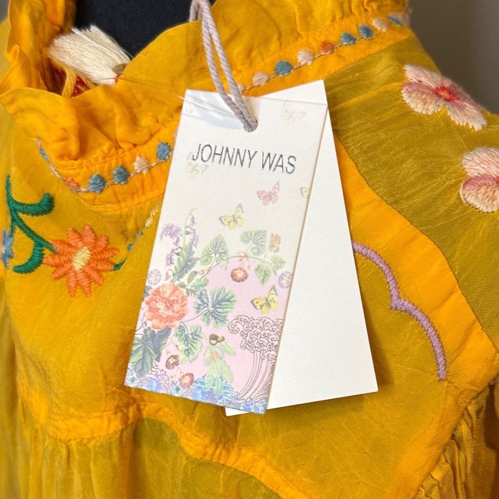 Johnny Was Johnny Was Women’s Small Yellow Floral Embroidered Blouse Size S / US 4 / IT 40 - 3 Thumbnail