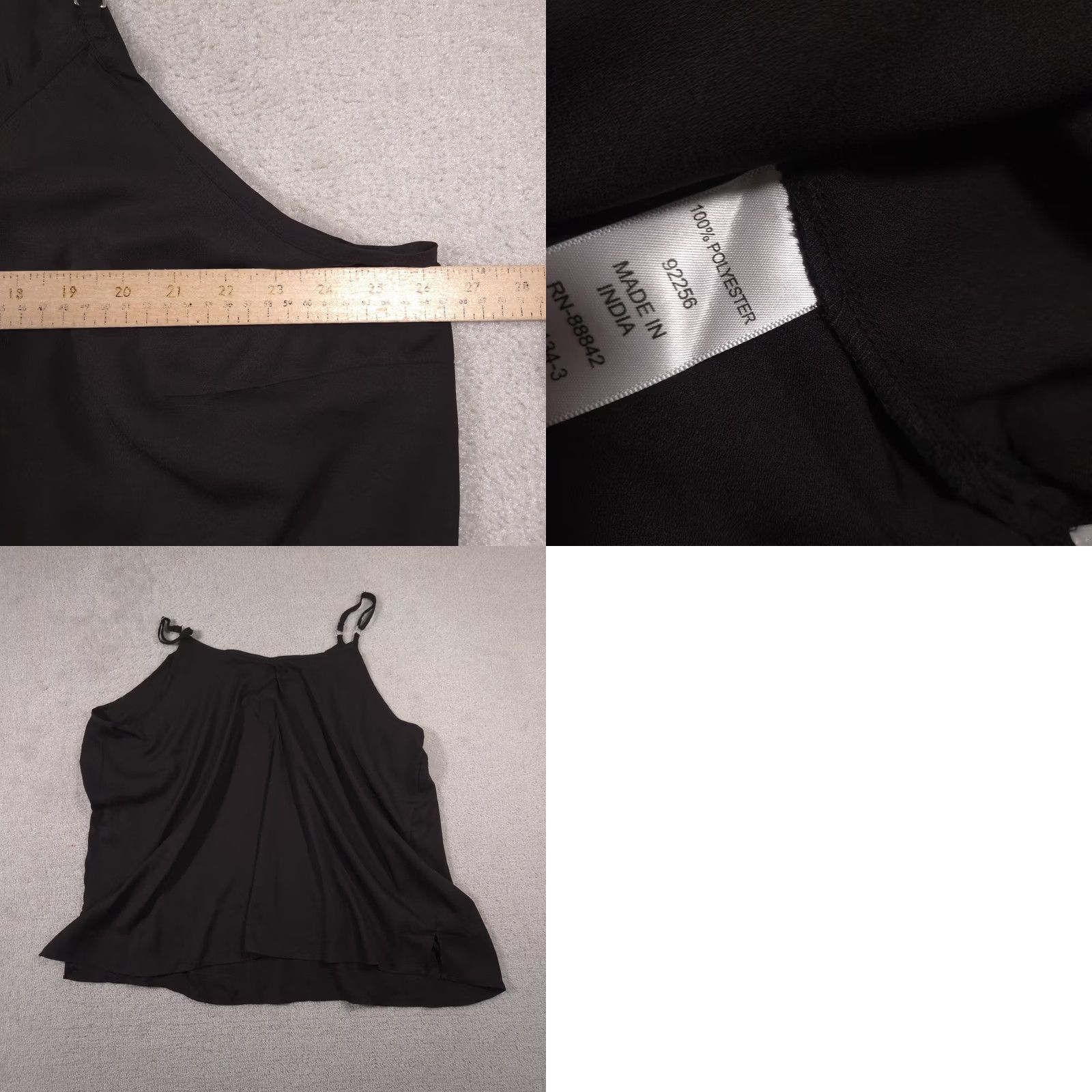 Vintage Roamans Tank Top Womens 32W Black Adjustable Strap Camisole Plus Size Tank Womens 32W Black Camisole Plus Size Size XXS / US 00 / IT 34 - 8 Thumbnail