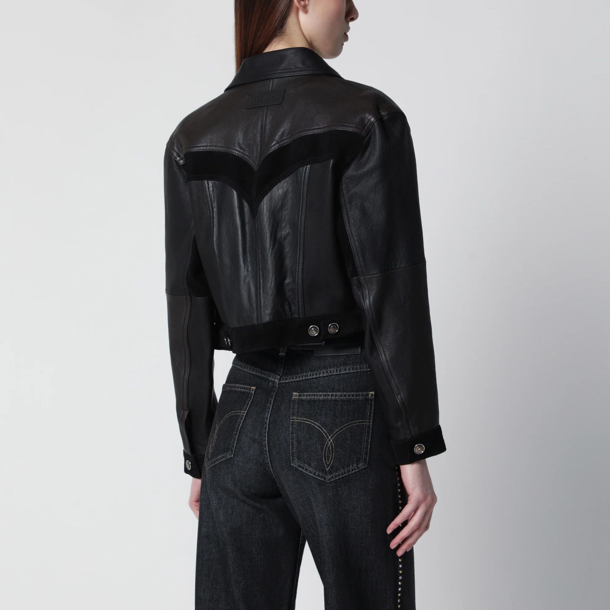 Versace o1d2blof0426 Leather Blouson in Black Size M / US 6-8 / IT 42-44 - 3 Thumbnail