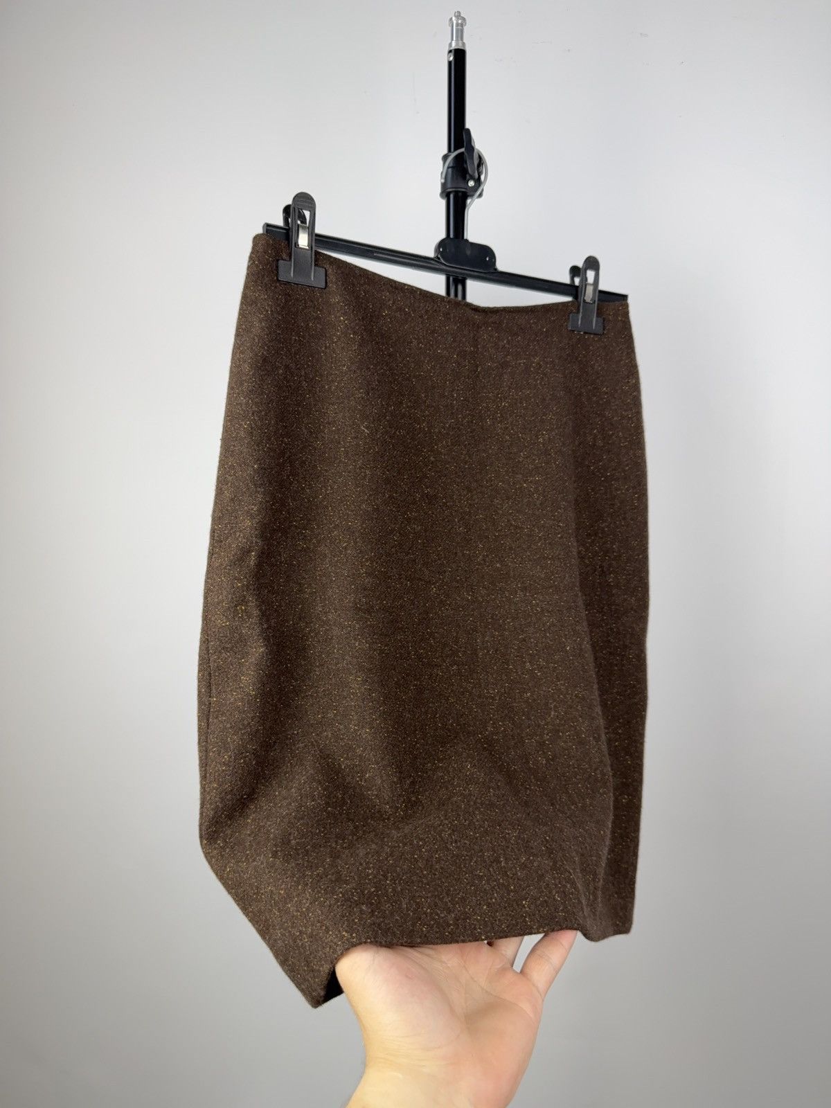 Max Mara × Vintage MARELLA Wool Skirt Suit Brown Tweed Set Made in Italy 10/M Size M / US 6-8 / IT 42-44 - 12 Thumbnail