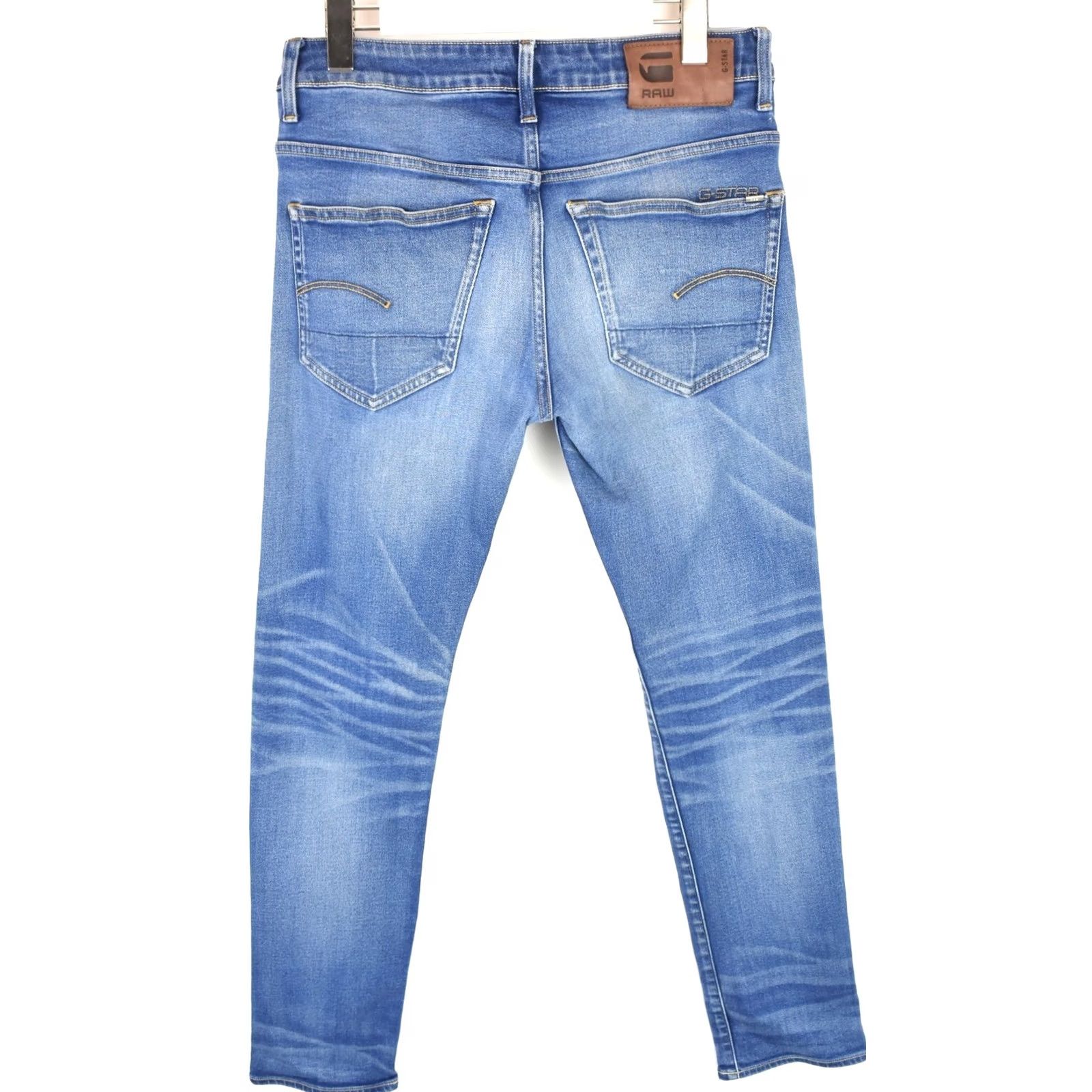 G-Star G-STAR 3301 Slim Jeans Men W30/L32 Button Faded Whiskers Logo Blue Size US 30 / EU 46 - 2 Thumbnail
