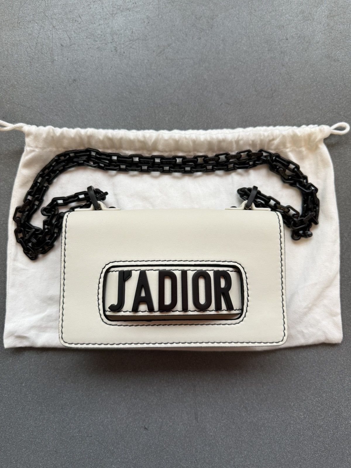 Dior Christian Dior J’Adior Calf White Leather Chain Flap Bag Size ONE SIZE - 3 Thumbnail