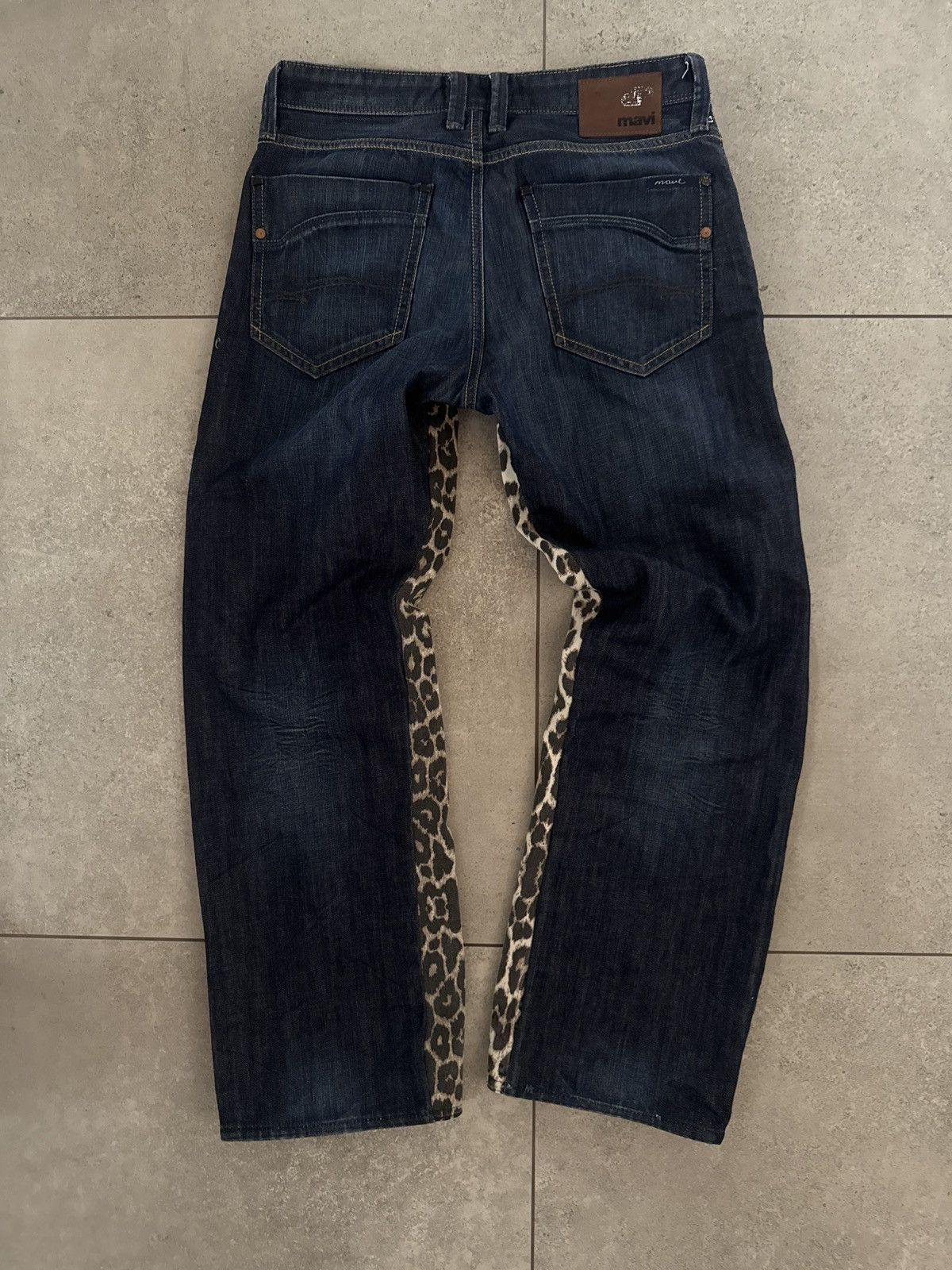 Japanese Brand Vintage jeans with custom leopard print panel Size US 31 - 2 Thumbnail