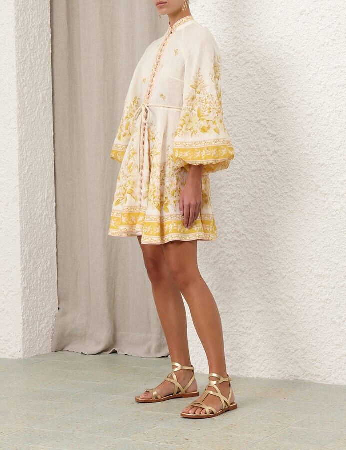 Zimmermann oc11z0525 Buttoned Mini Dress in Multicolor Size S / US 4 / IT 40 - 4 Thumbnail
