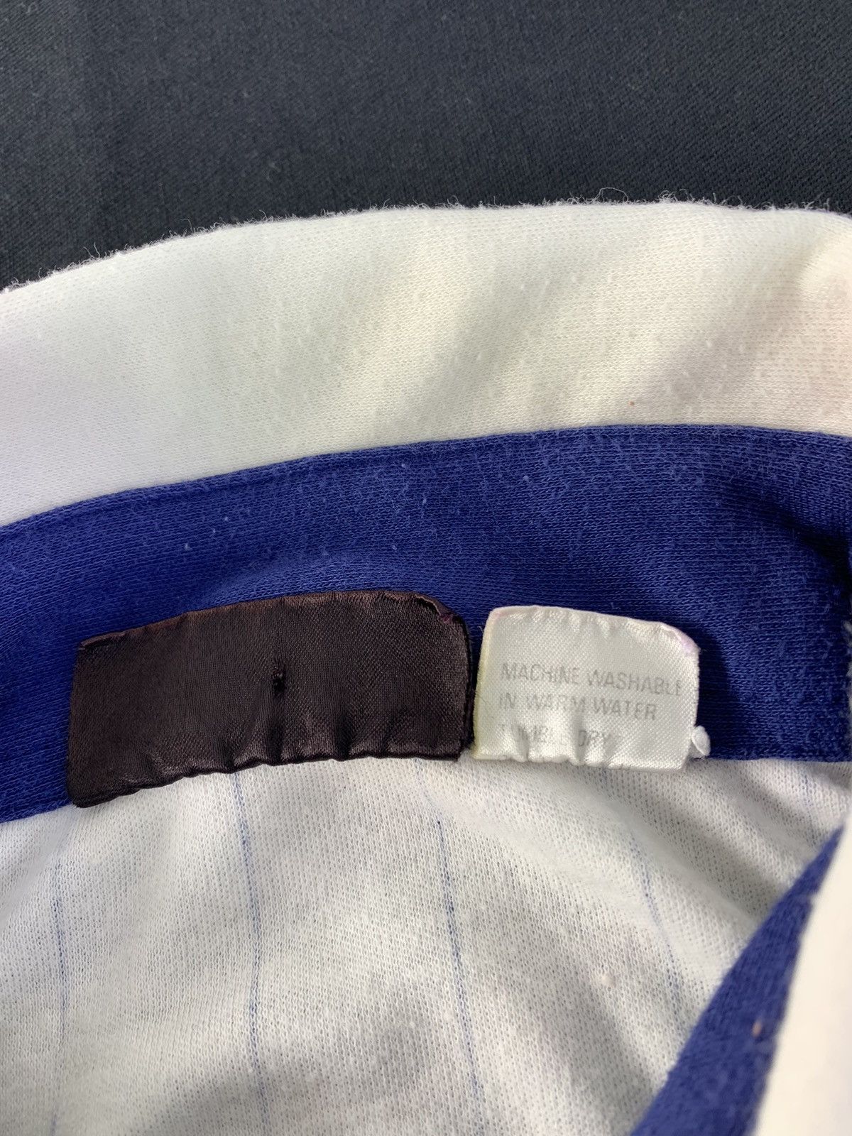 Vintage 90s Japanese Brand Striped Design Polo Tee Blue Button Size US M / EU 48-50 / 2 - 5 Thumbnail