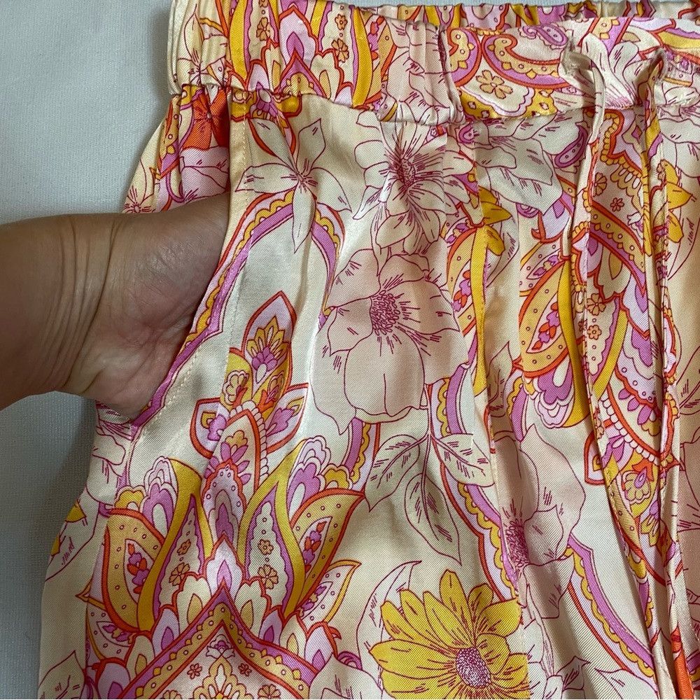 Zara NWT New Zara Satin Floral Tapered The Sasha Pants Size L Size 36" / US 14 / IT 50 - 5 Thumbnail