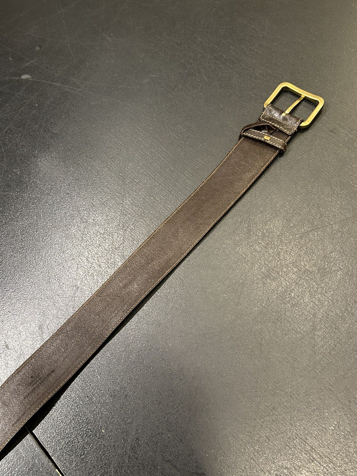 Gucci Gucci Gild Buckle Brown Leather Belt Size 38 - 6 Thumbnail