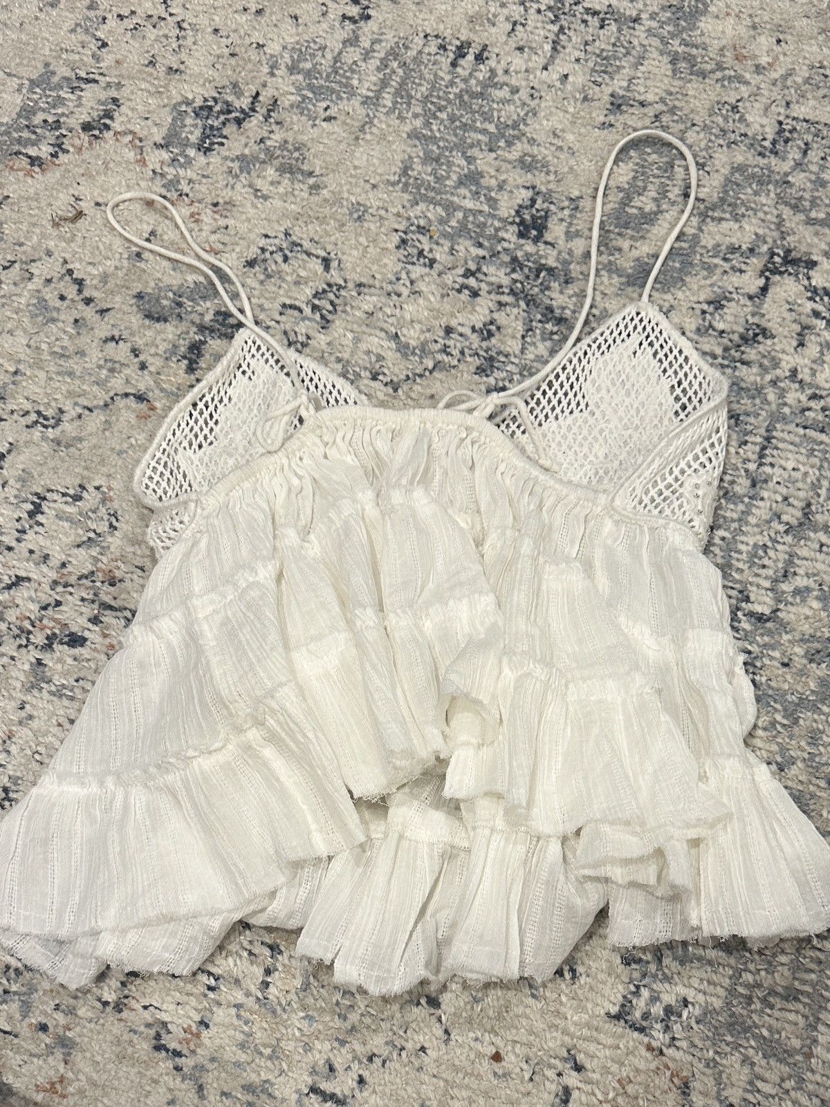 Free People NWT Applique Tiered Cami - Ivory Size M / US 6-8 / IT 42-44 - 5 Thumbnail