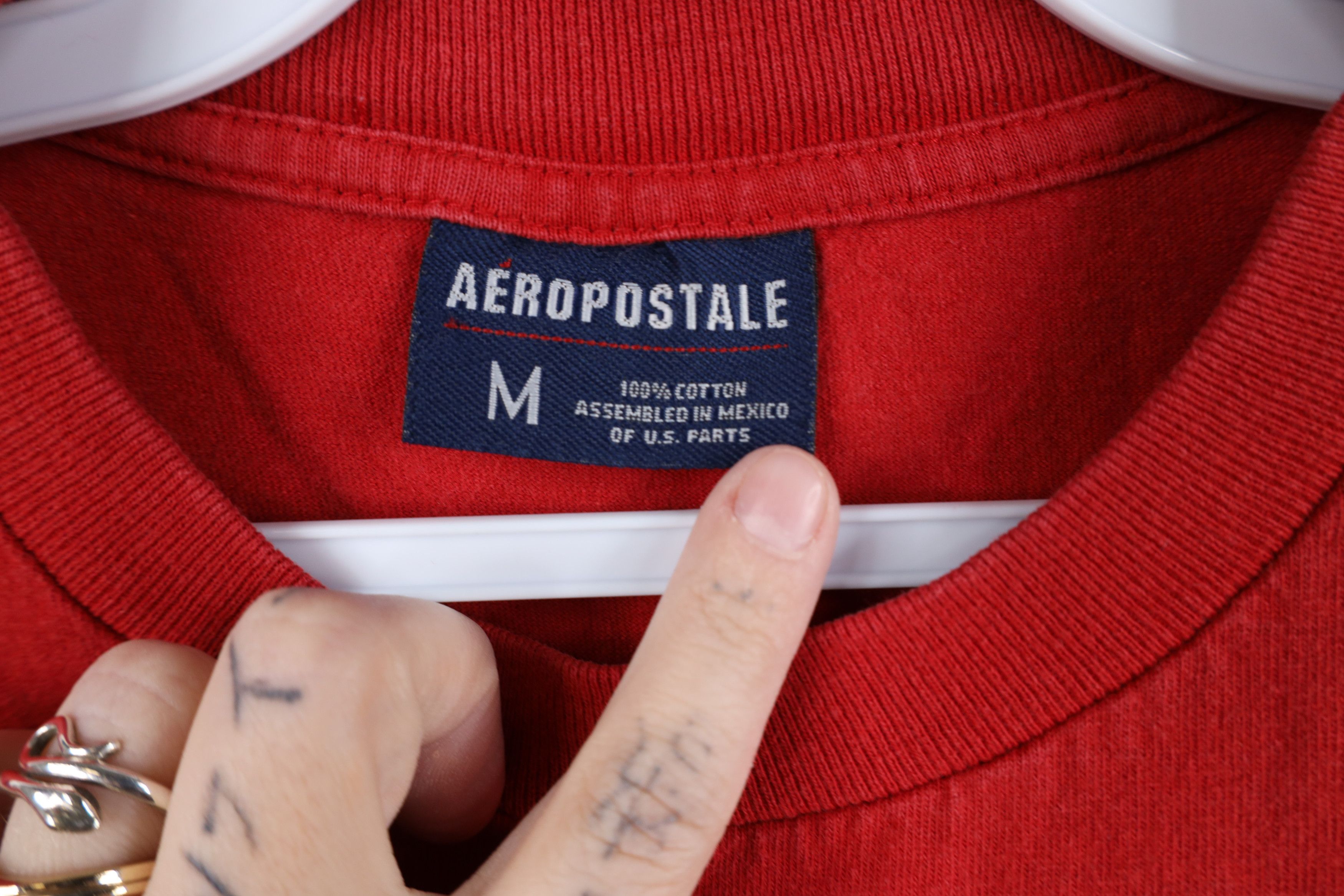 Aeropostale Vintage 90s Y2K Aeropostale Spell Short Sleeve T-Shirt Red Size US M / EU 48-50 / 2 - 6 Thumbnail