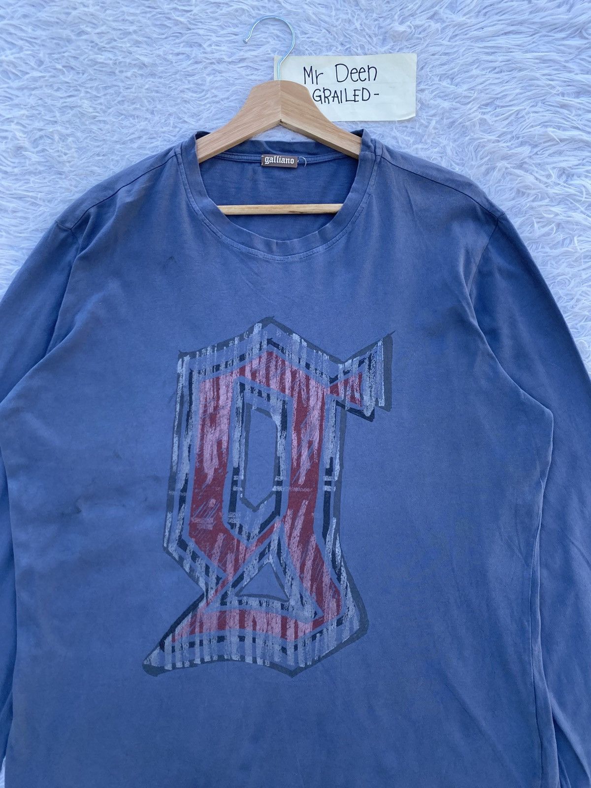John Galliano Rare Vintage John Galliano Big Logo Printed Longsleeve Tee Size US L / EU 52-54 / 3 - 7 Thumbnail