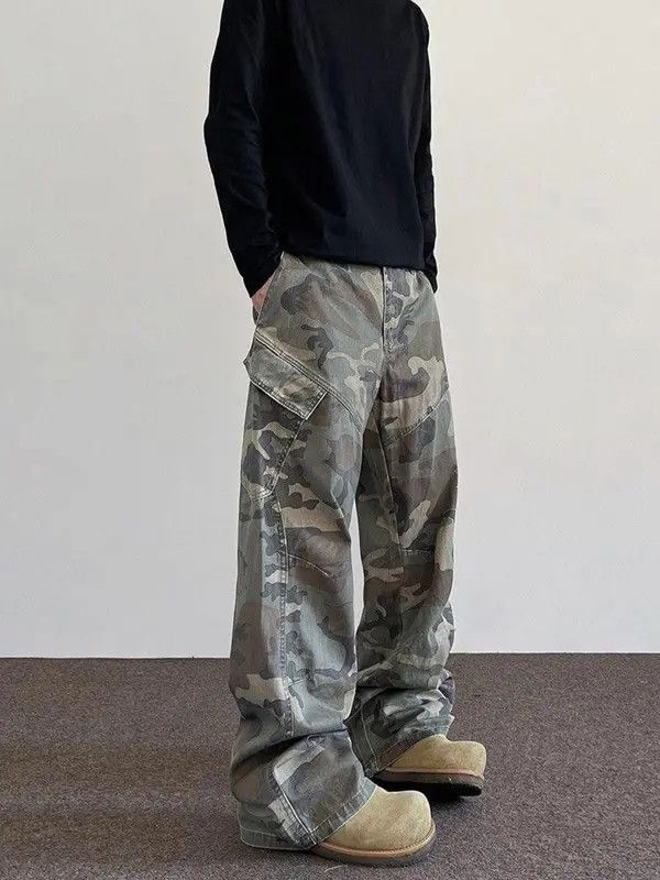 Vintage VIBE Baggy Cargo Camo Stacked Pants, Wide Leg Pants Size US 28 / EU 44 - 7 Thumbnail
