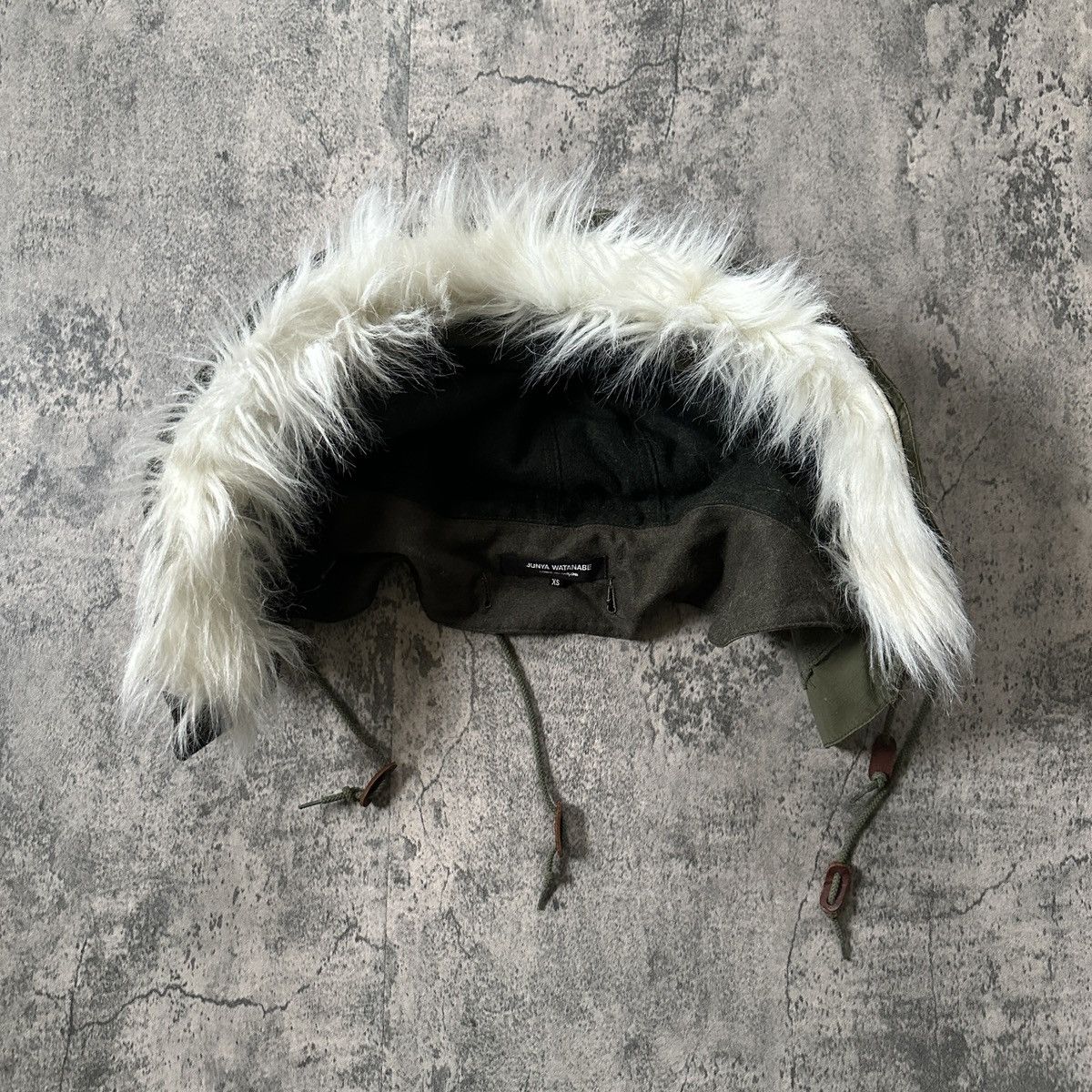 Junya Watanabe Runway AW10 “White Fur” Detachable Hood Ribbed-Knit Dress Size XS / US 0-2 / IT 36-38 - 12 Thumbnail