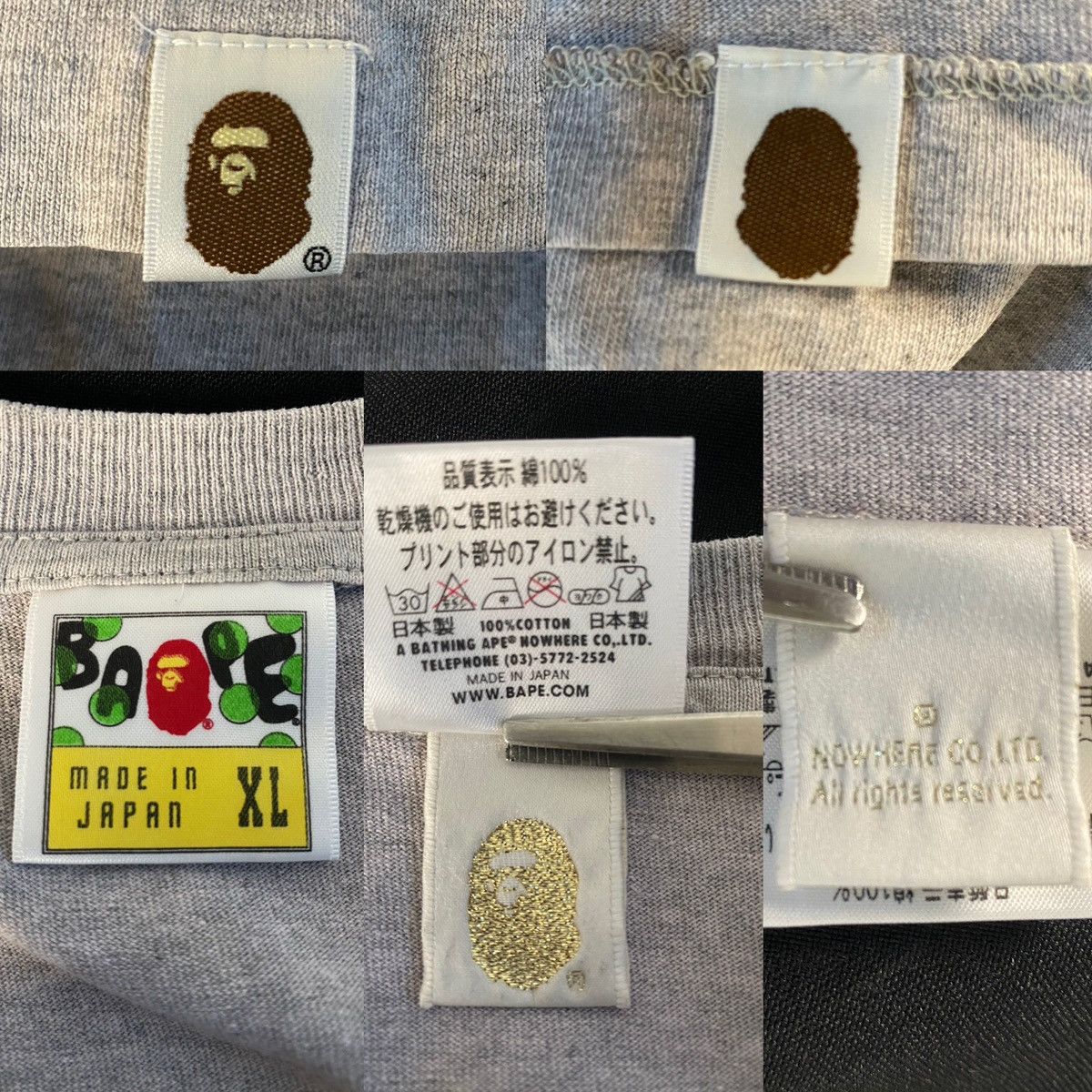 Bape Vintage A Bathing Ape Bape Gray XL Black Gothic Logo Print Size US XL / EU 56 / 4 - 10 Thumbnail
