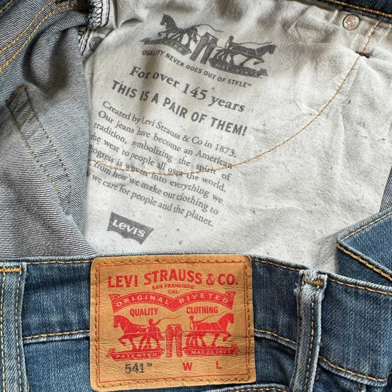Levi's Levis 541 Athletic Fit Jeans Mens 48x32 Blue Stretch Medium Size US 44 / EU 60 - 5 Thumbnail