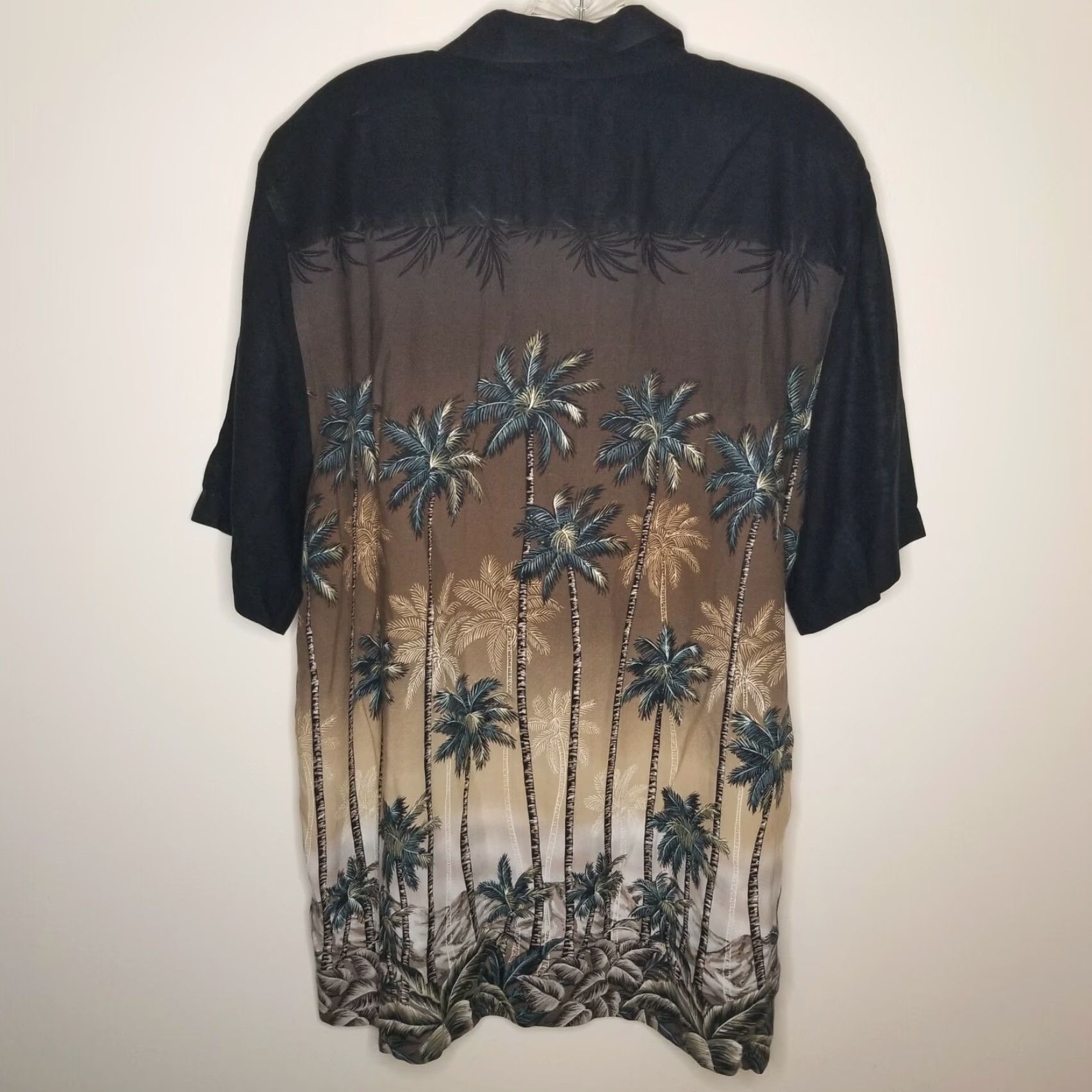 Vintage BATIK BAY Shirt Adult Size L Brown Palm Tree Hawaiian Button-Up Mens Size US 33 - 4 Thumbnail