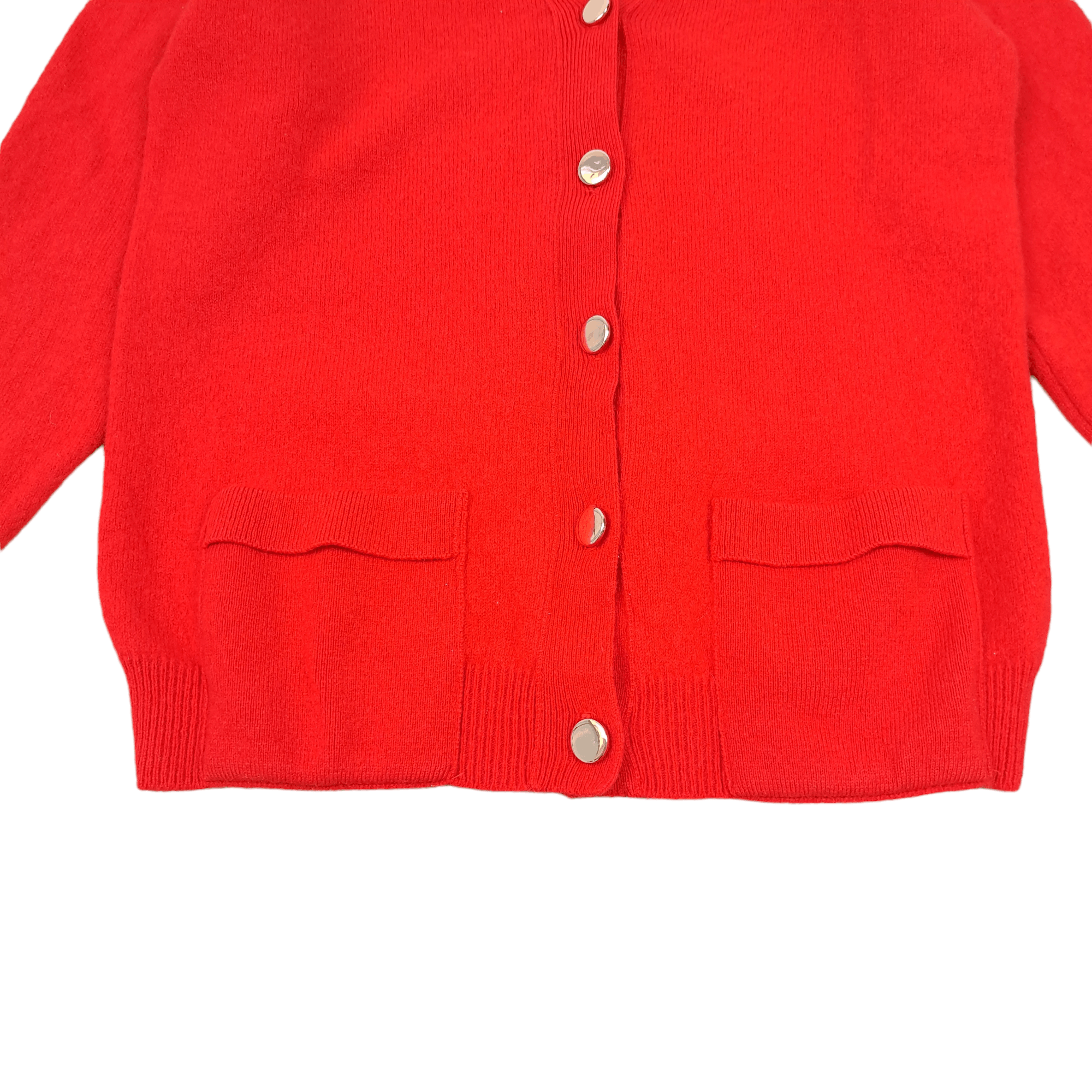 Lyle & Scott × Vintage 💎 Vintage Lyle and Scot Wool Red Cardigan Sweater Size US S / EU 44-46 / 1 - 4 Thumbnail