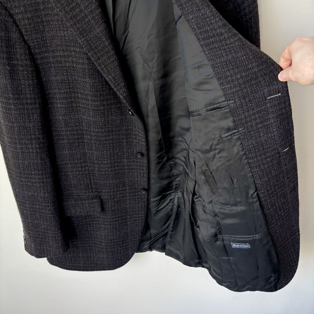 Polo Ralph Lauren Cashmere Wool Blend Windowpane Blazer Corneliani Charcoal Size 42L - 8 Thumbnail