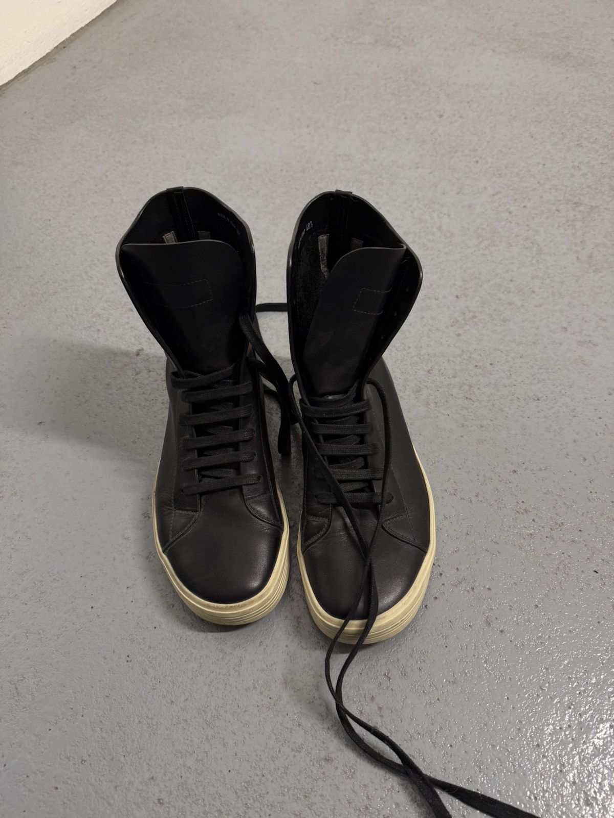 Rick Owens Rick Owens Mastodon Leather High Sneakers Size US 10.5 / IT 40.5 - 4 Thumbnail