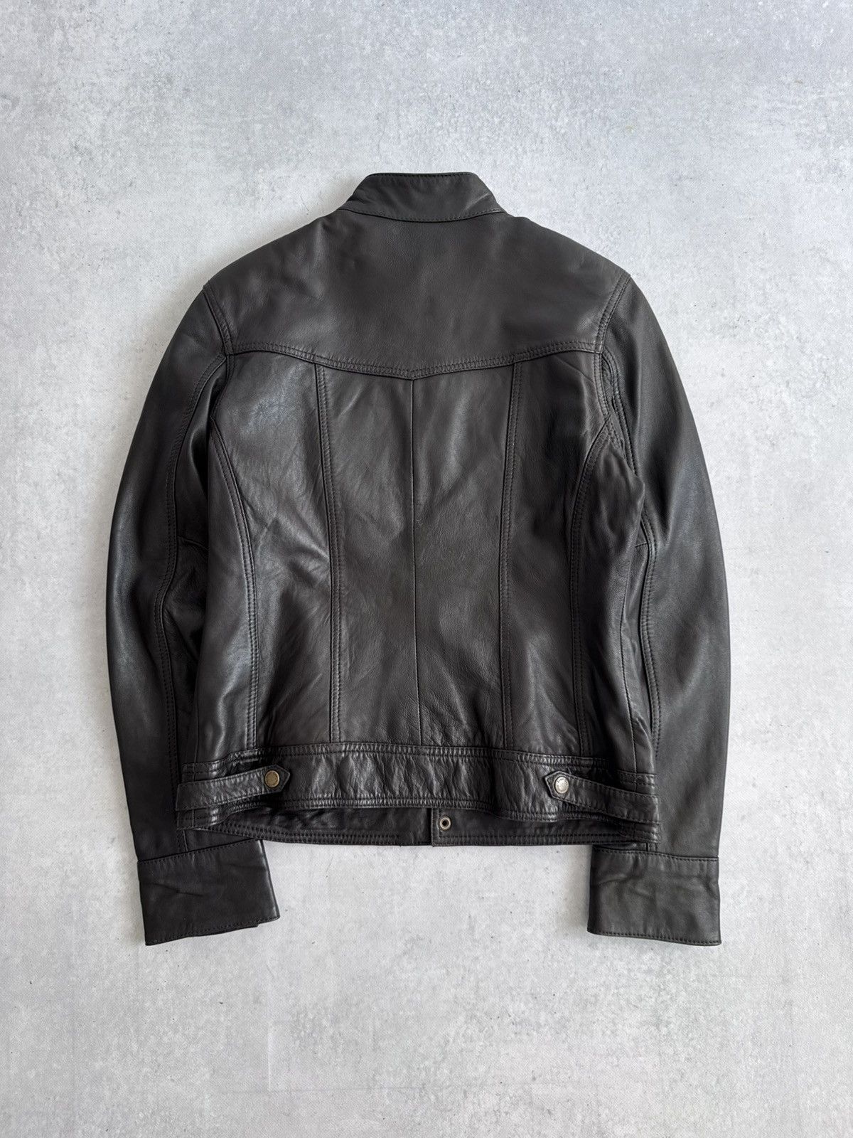 If Six Was Nine Vintage Rick Owen’s Style Women’s Leather Diesel Vibe Jacket Size M / US 6-8 / IT 42-44 - 7 Thumbnail