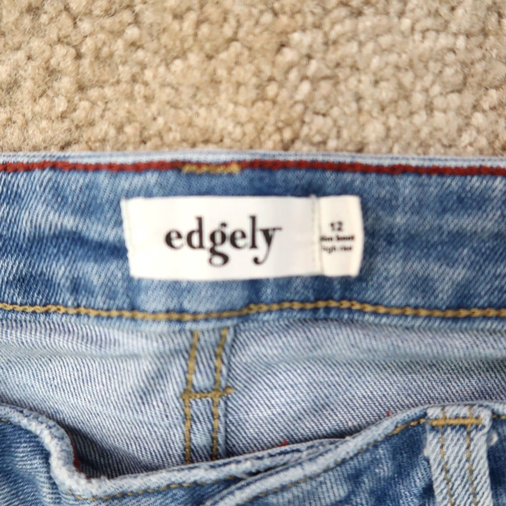 Vintage Edgely Bootcut Jeans Women's 12 Blue Denim Stretch Slim High Rise 30x30 5-Pocket Size 34" / US 12 / IT 48 - 4 Thumbnail
