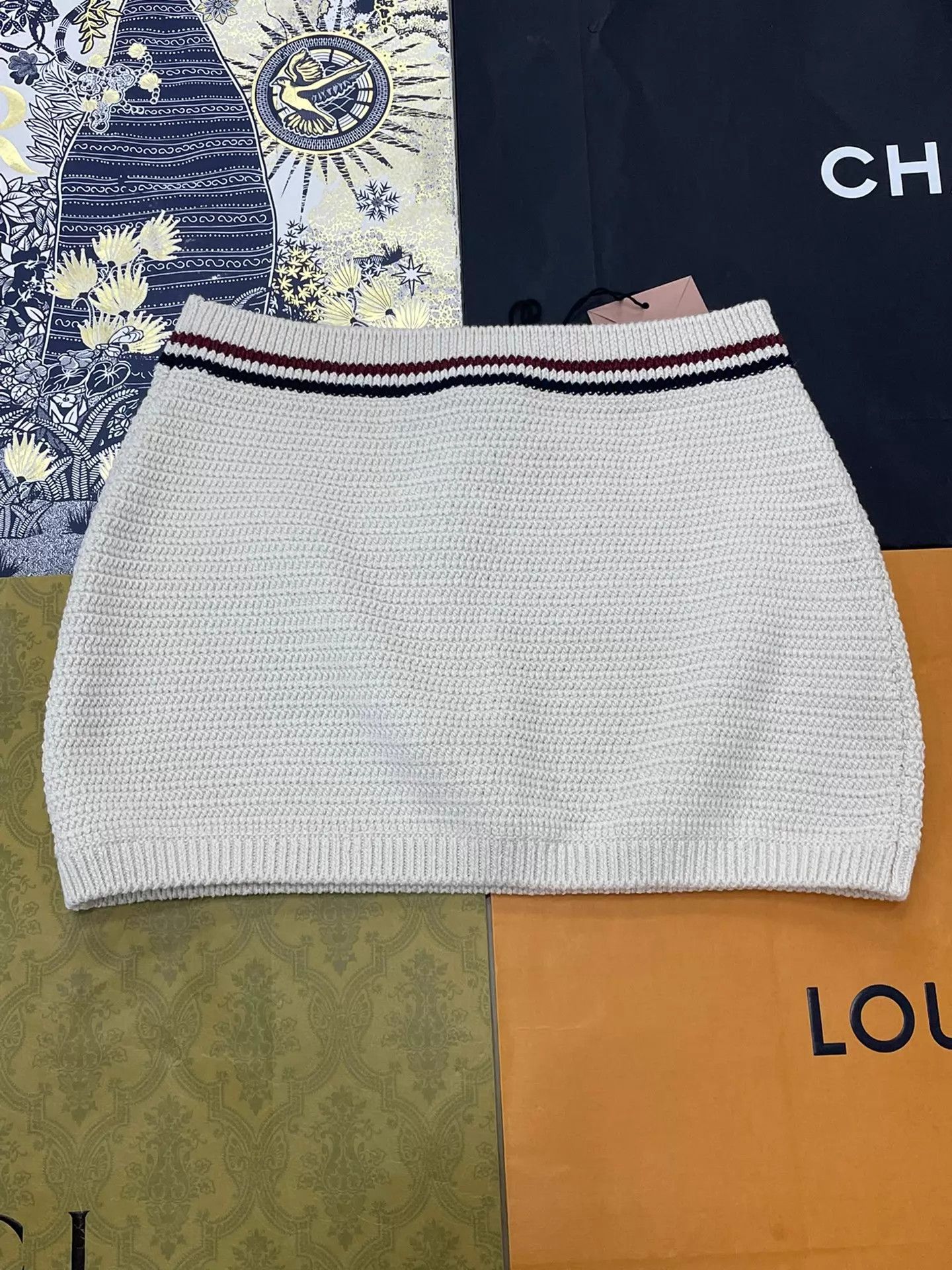 Miu Miu MIU MIU Cream Knit Skirt NWT Size 36 Size 25" / US 0 / IT 36 - 3 Thumbnail