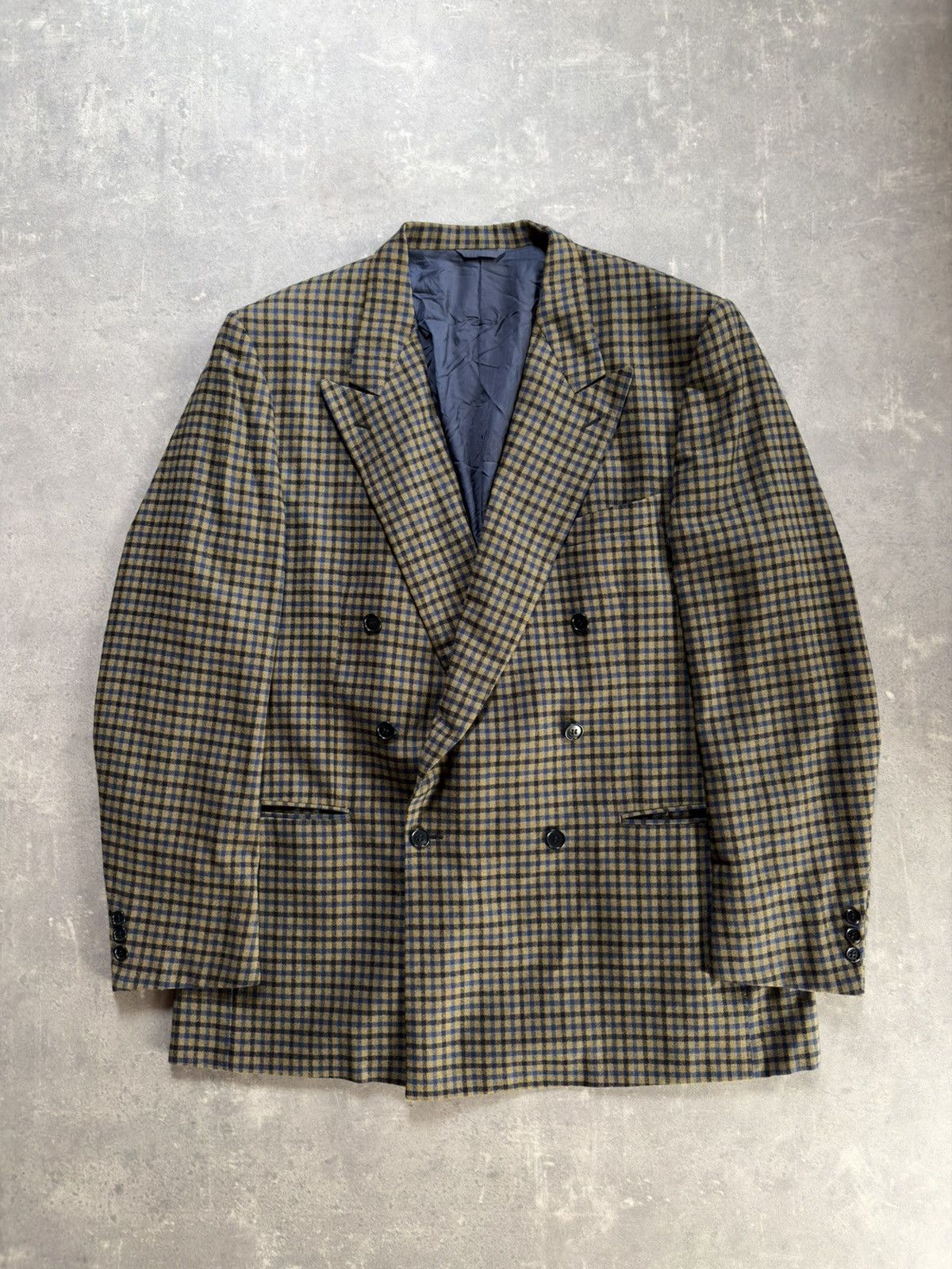 Cerruti 1881 Cerruti 1881 Pure 100% Cashmere Double Breasted Plaid Blazer Size 46R - 1 Thumbnail