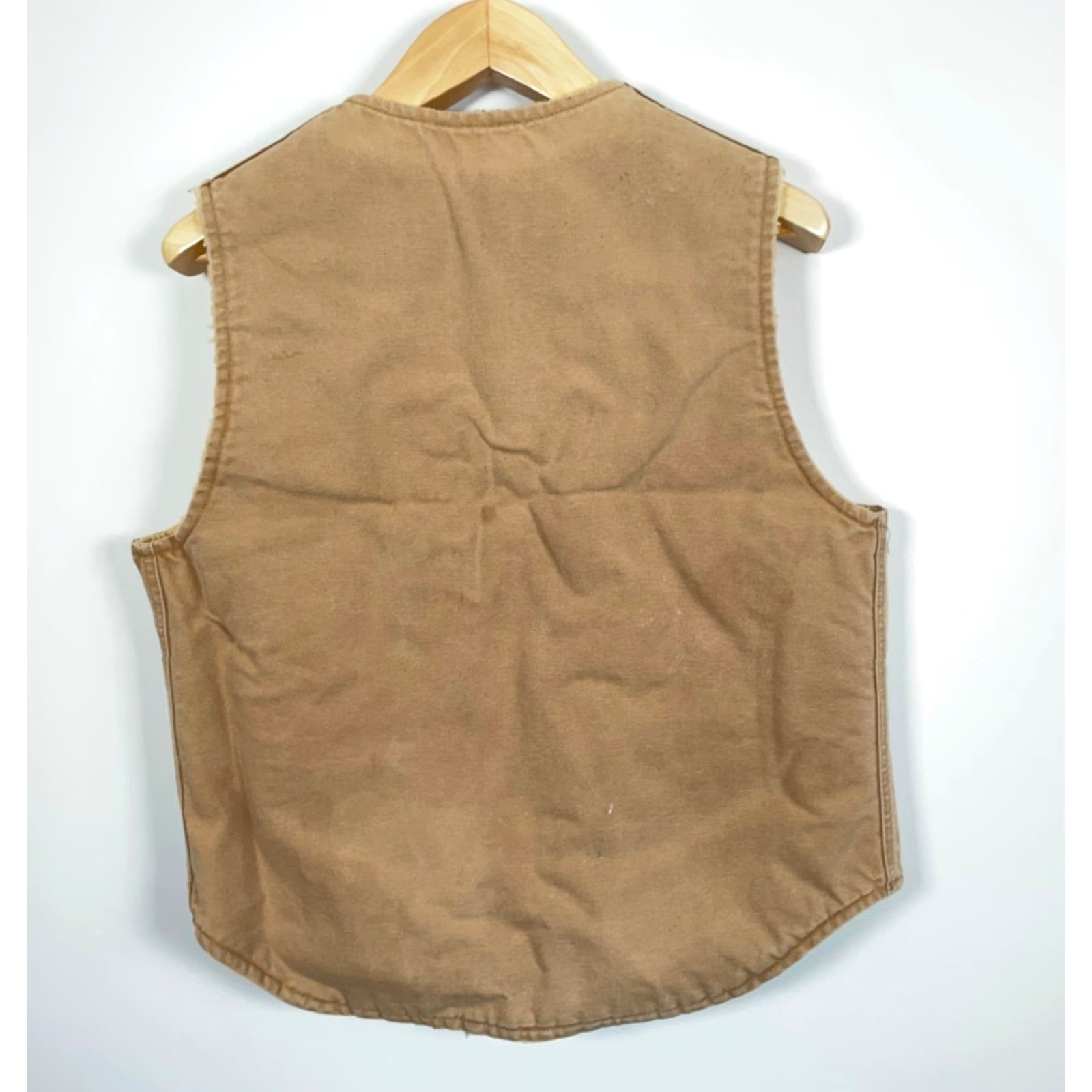 Carhartt VINTAGE Carhartt Vest Men’s Large Beige Sherpa-Lined Canvas 6SV Union Made Workwear Canvas Vest Size US L / EU 52-54 / 3 - 2 Thumbnail