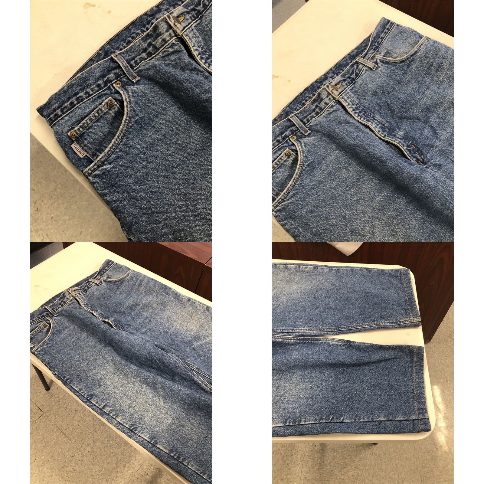 Carhartt VINTAGE Carhartt Jeans 42x27 Relaxed Denim Blue USA Lined Pockets US-Made Mens DST B21 DST Straight Flannel Size US 42 / EU 58 - 8 Thumbnail