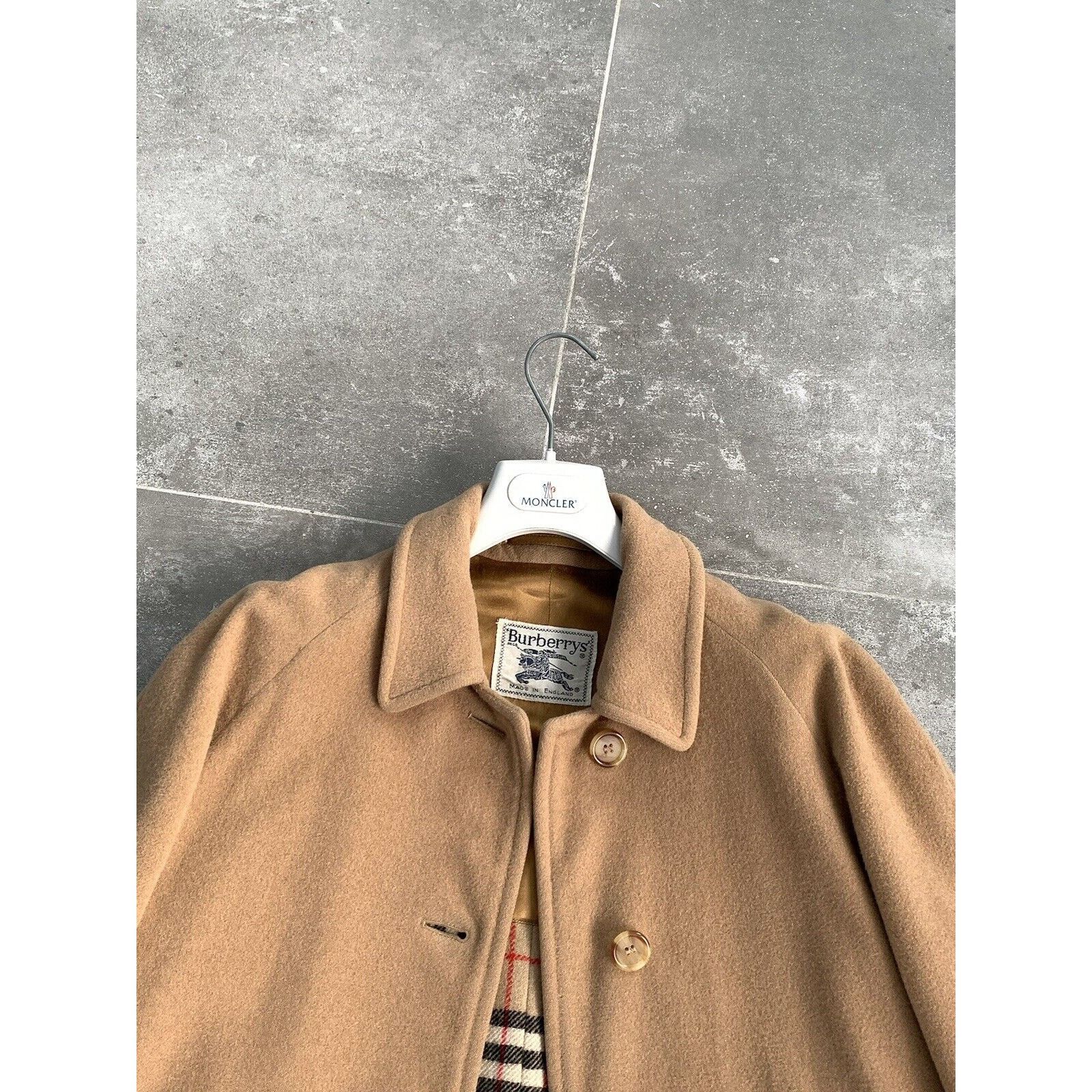 Burberry × Vintage Women's BURBERRYS CAMEL HAIR Wool Trench Coat Jacket UK 12 M Size M / US 6-8 / IT 42-44 - 9 Thumbnail