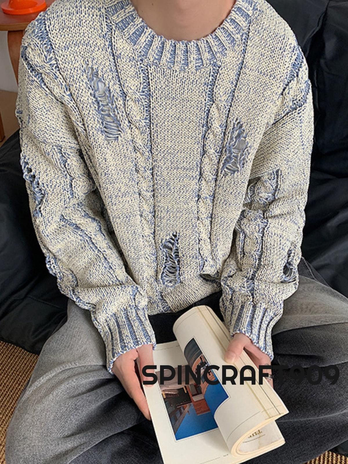 Vintage Distressed Patchwork Knit Sweater Size US M / EU 48-50 / 2 - 6 Thumbnail